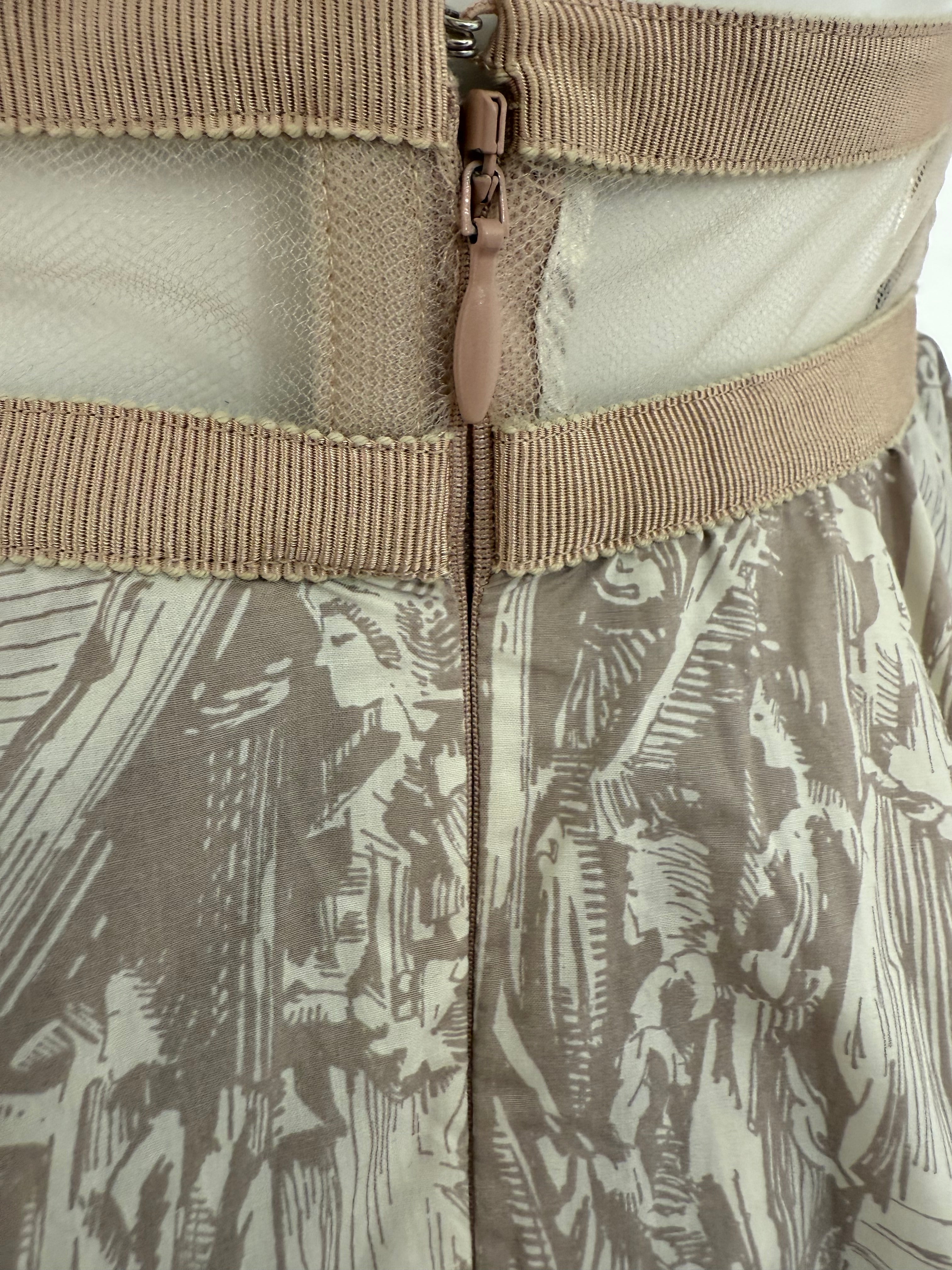 Dior cream pleated long skirt - size 40
