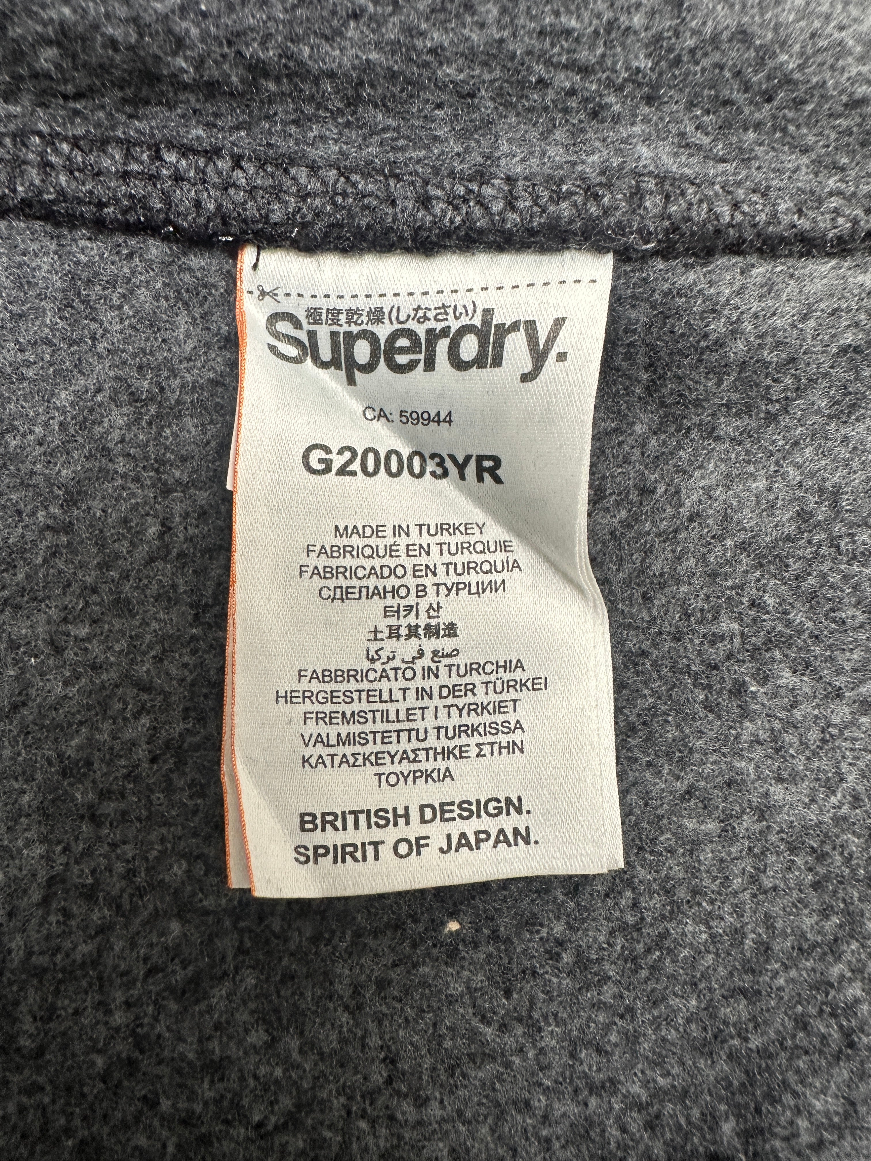 Superdry black all-over logo zip hoodie - size 38