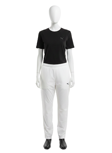 Puma white elasticated track pants - size L
