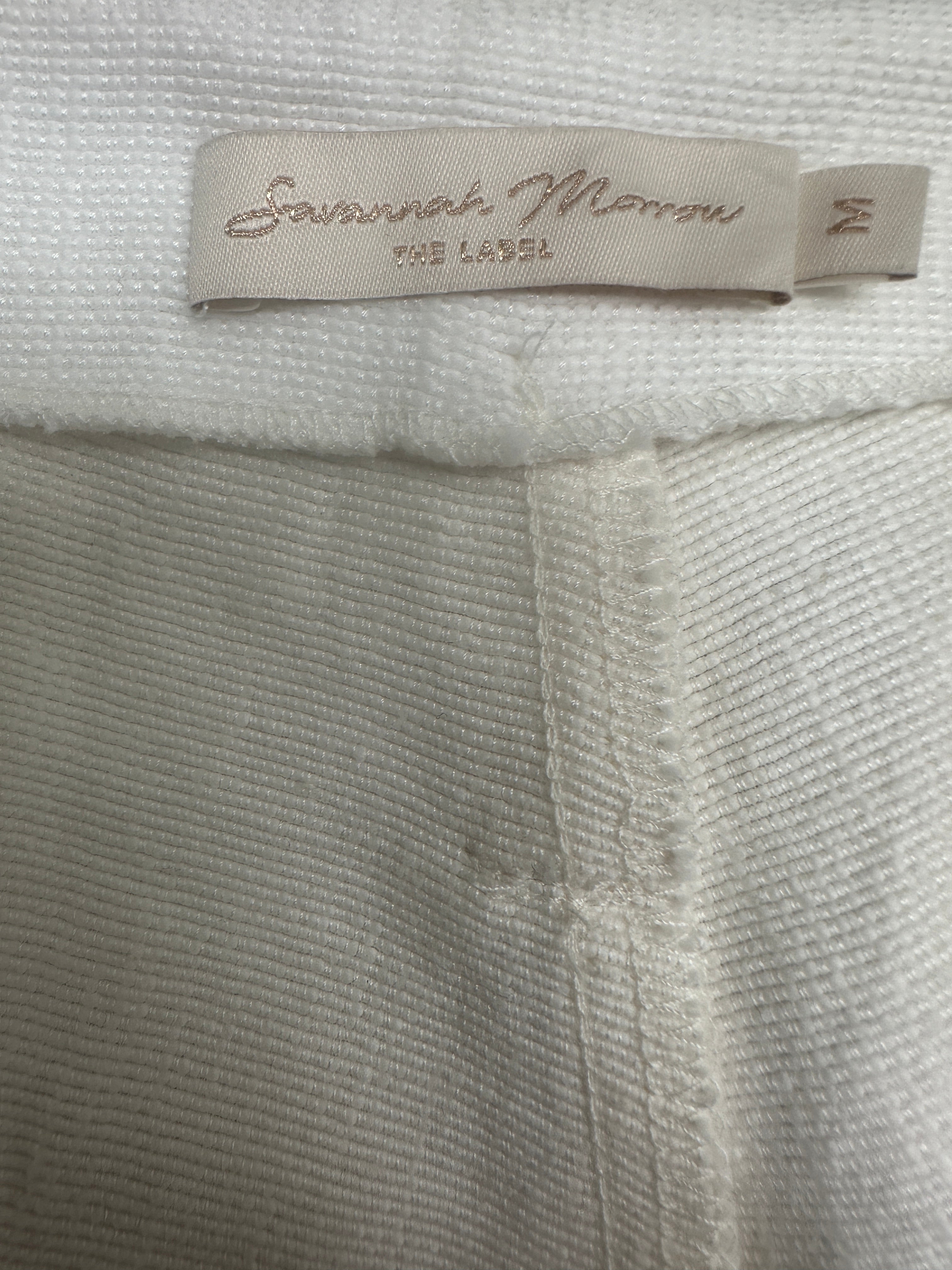 Savannah Morrow off-white wide-leg knit pants - size M