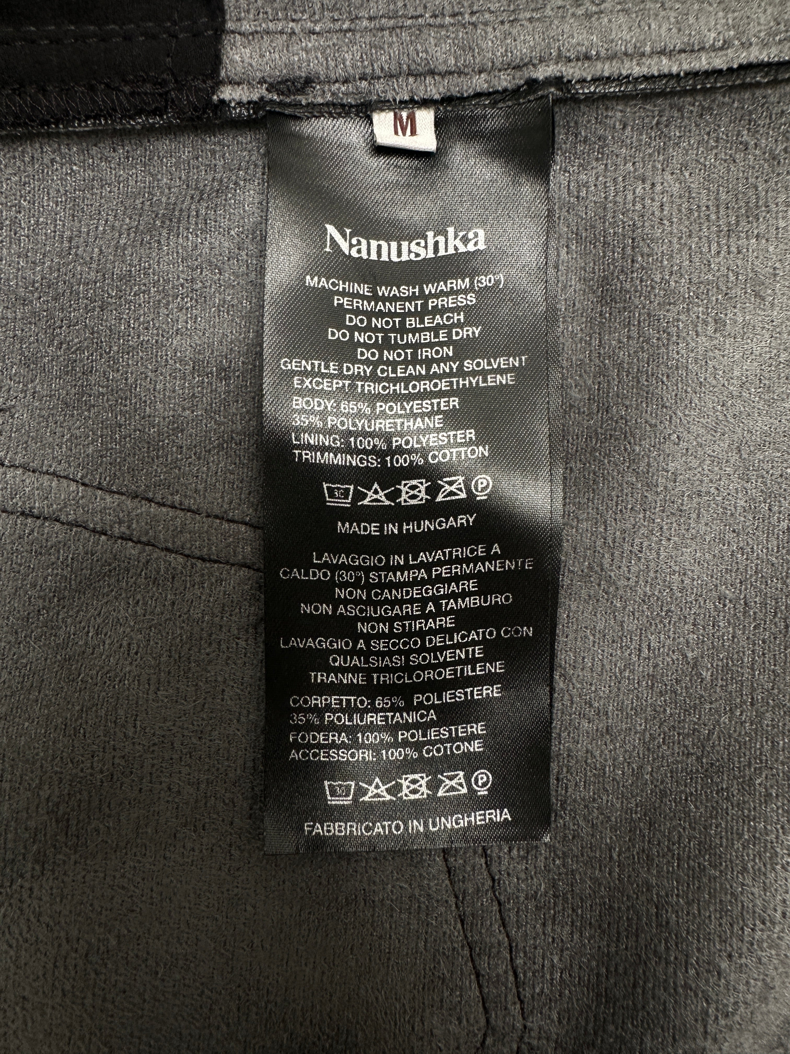 Nanushka black faux leather straight-leg pants - size M