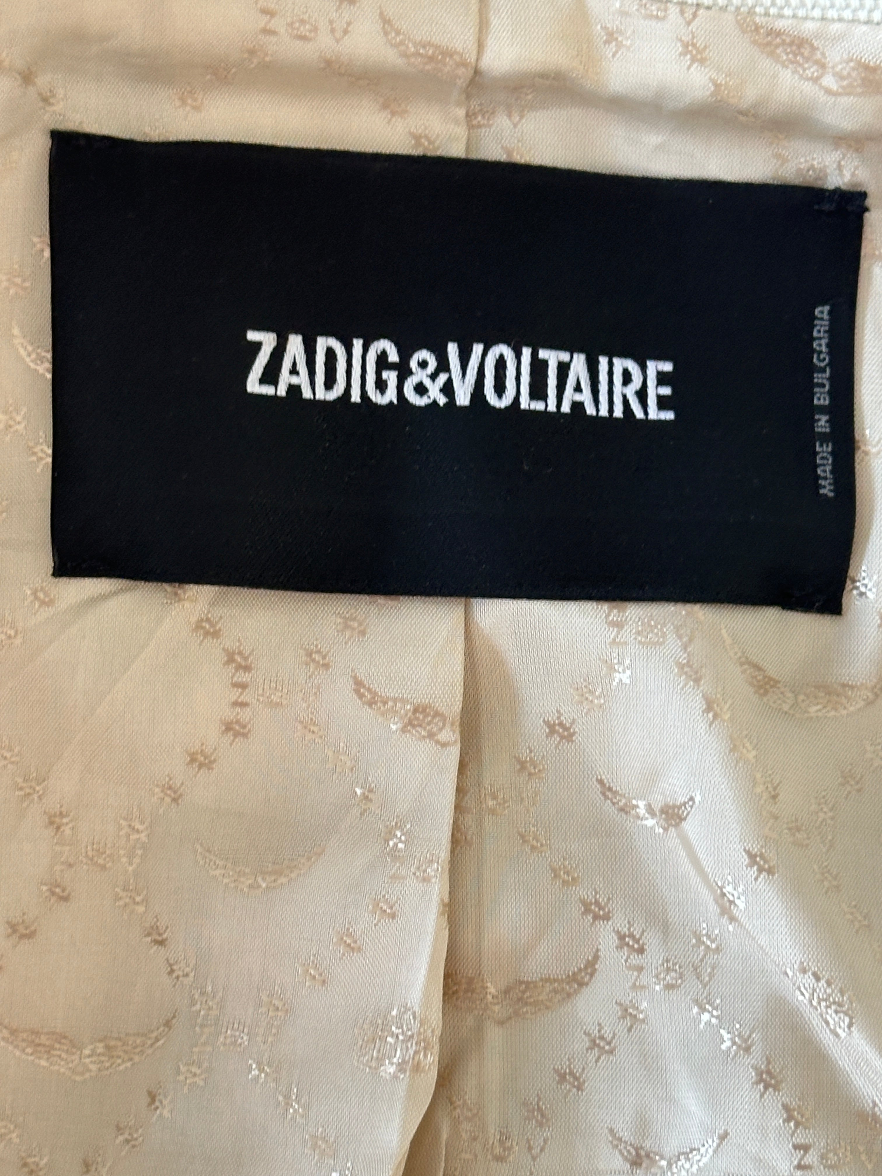 Zadig&Voltaire cream volcan jacket - size 34