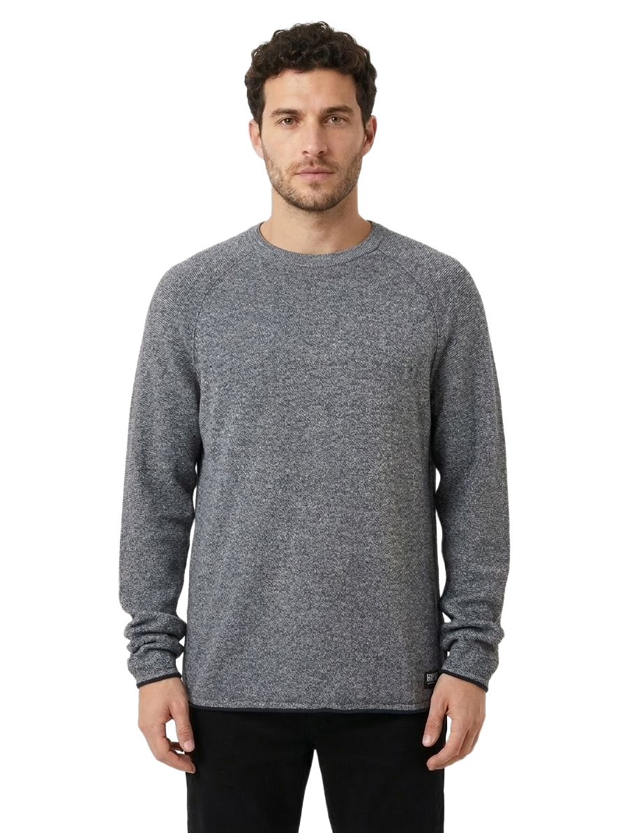 Diesel grey textured cotton knit sweater - size XL