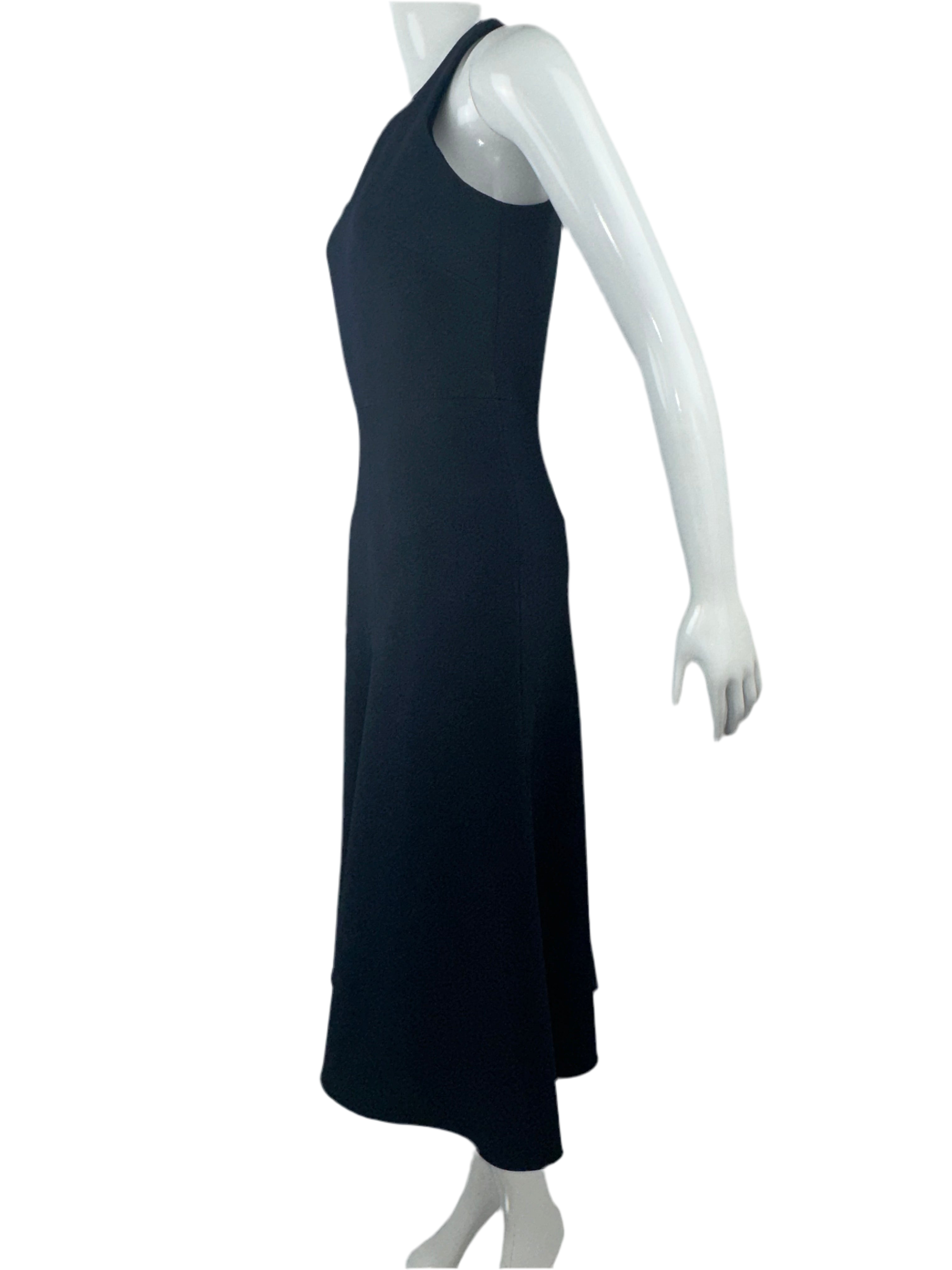 Dior sleeveless midnight blue dress in wool/silk - size 36 FR