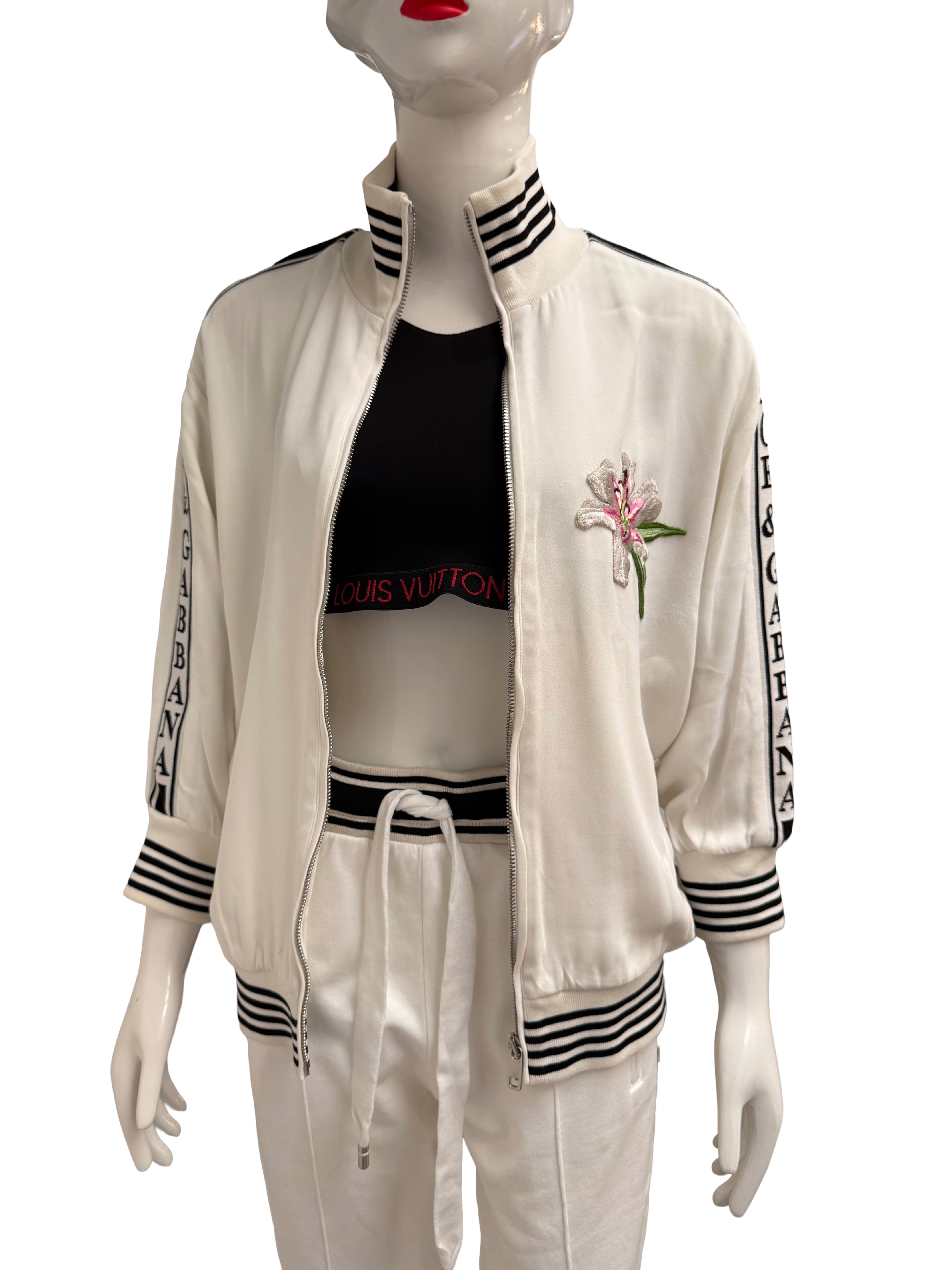 Dolce & Gabbana floral embroidered track jacket - size 38
