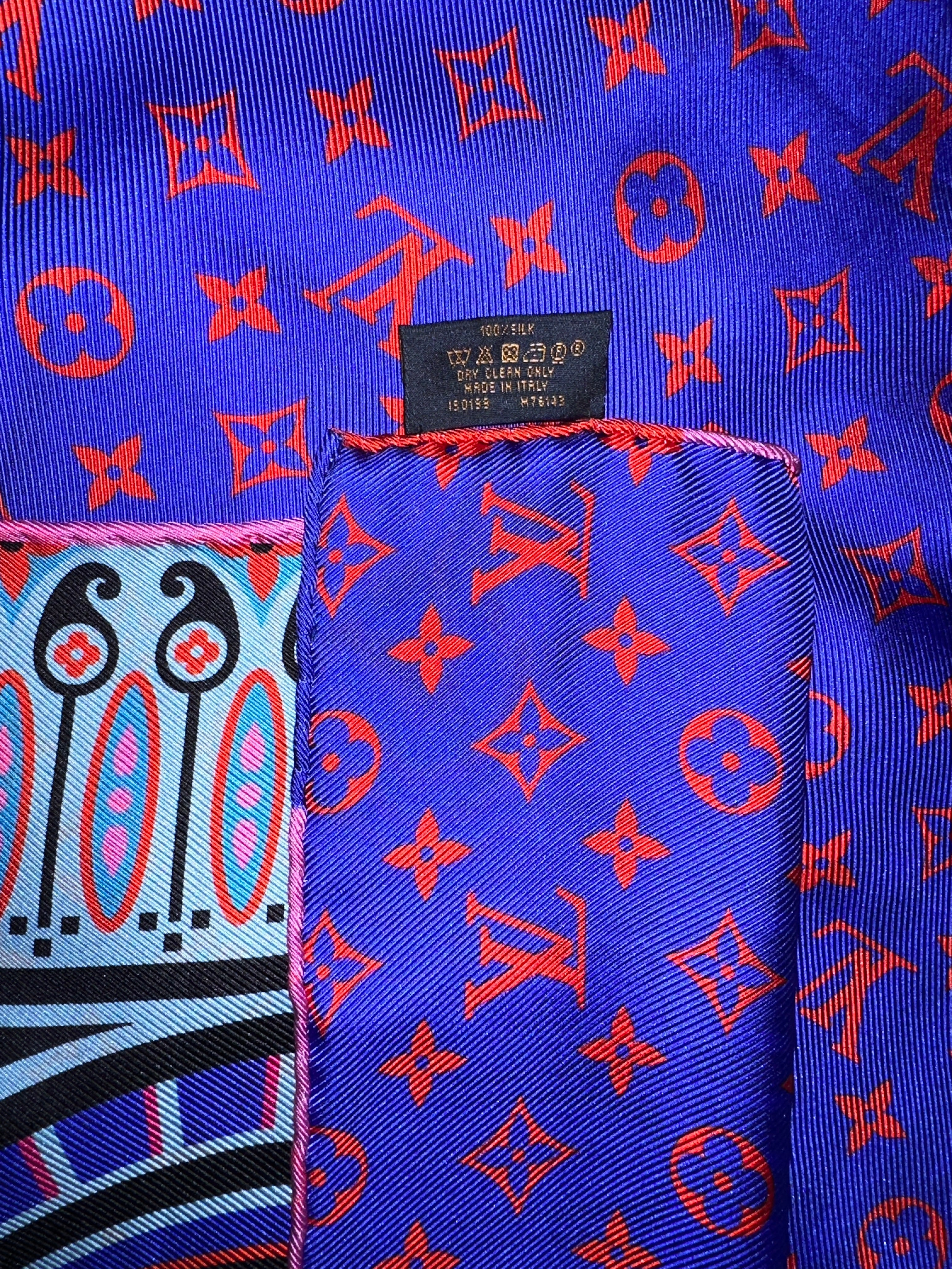Louis Vuitton blue square (red monogram interior)