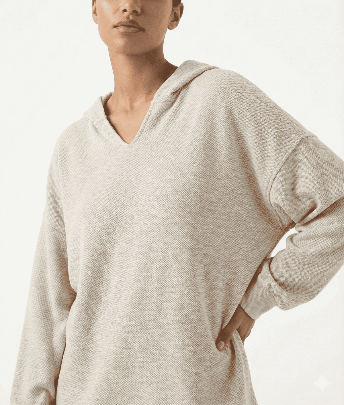 Light Grey Relaxed Fit Hooded Sweatshirt - size TU