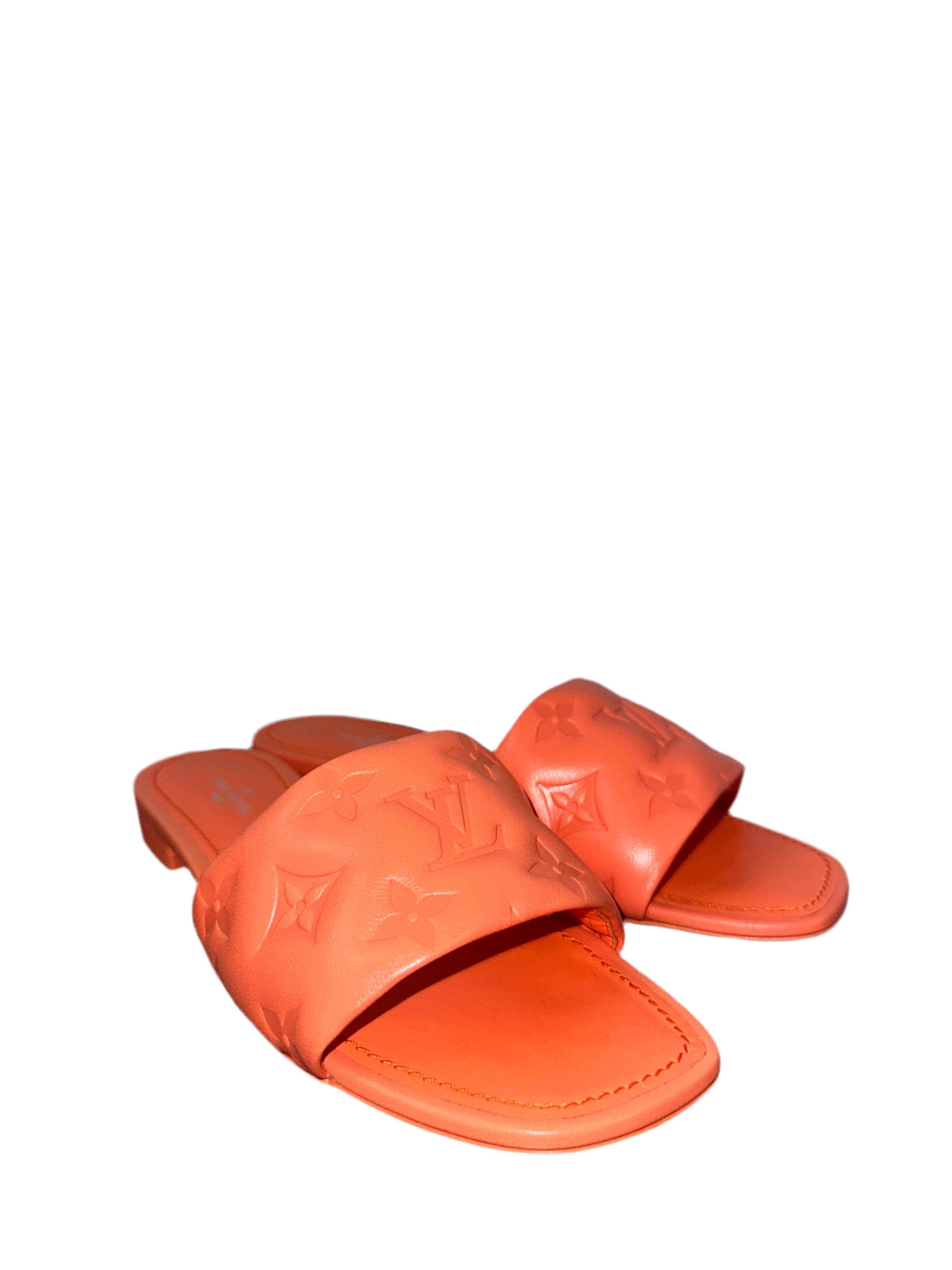 Louis Vuitton Revival flat mule orange monogram pattern - size 36