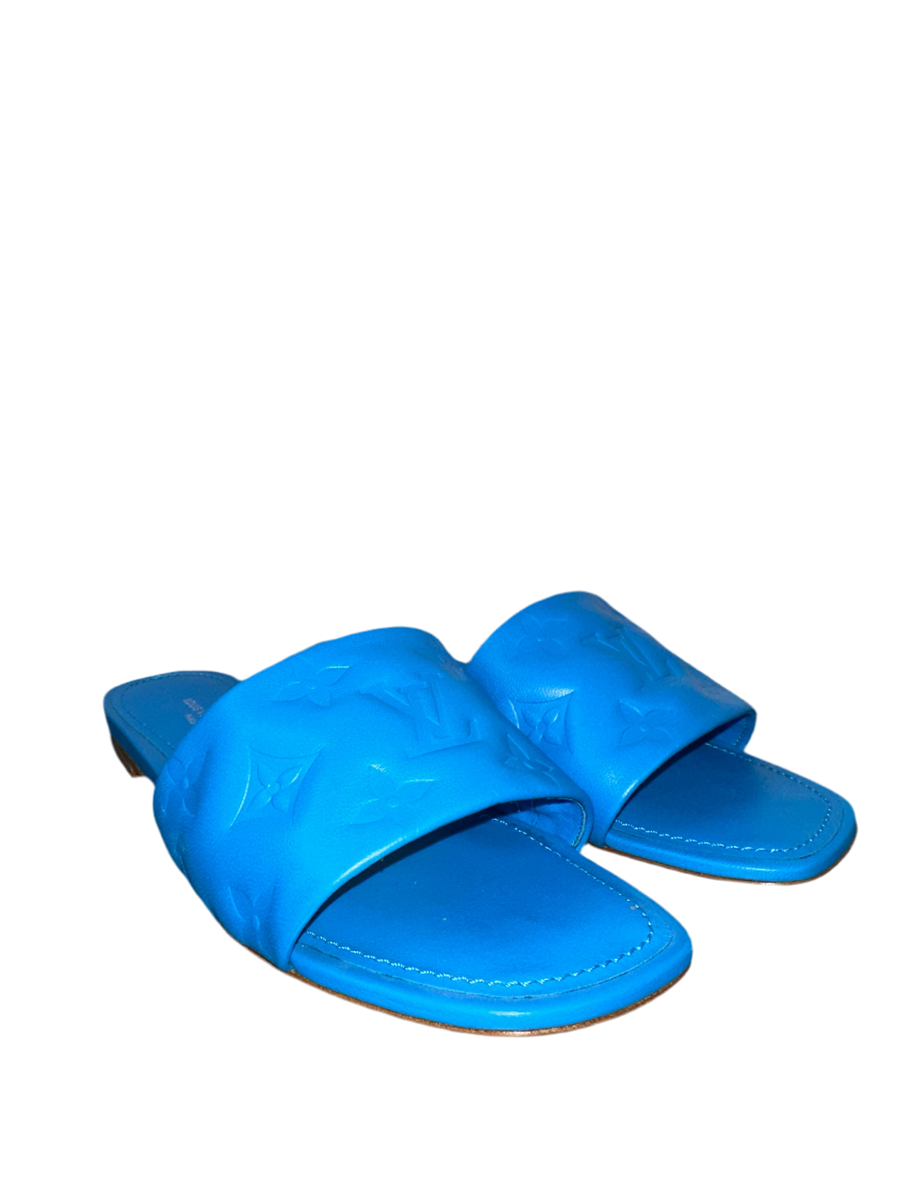Louis Vuitton Revival flat mule blue monogram pattern - size 36
