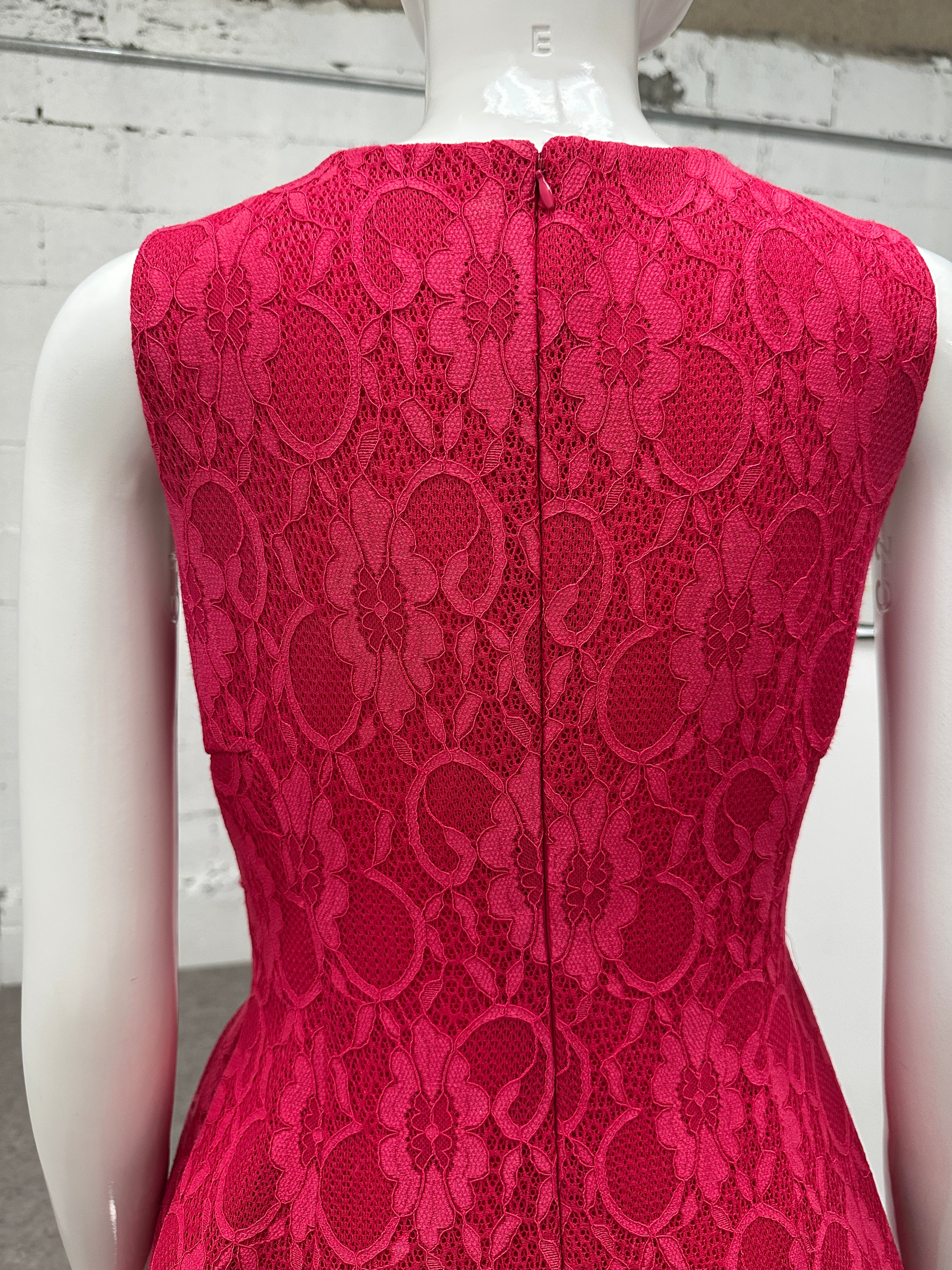 Calvin Klein pink floral lace dress - size 40