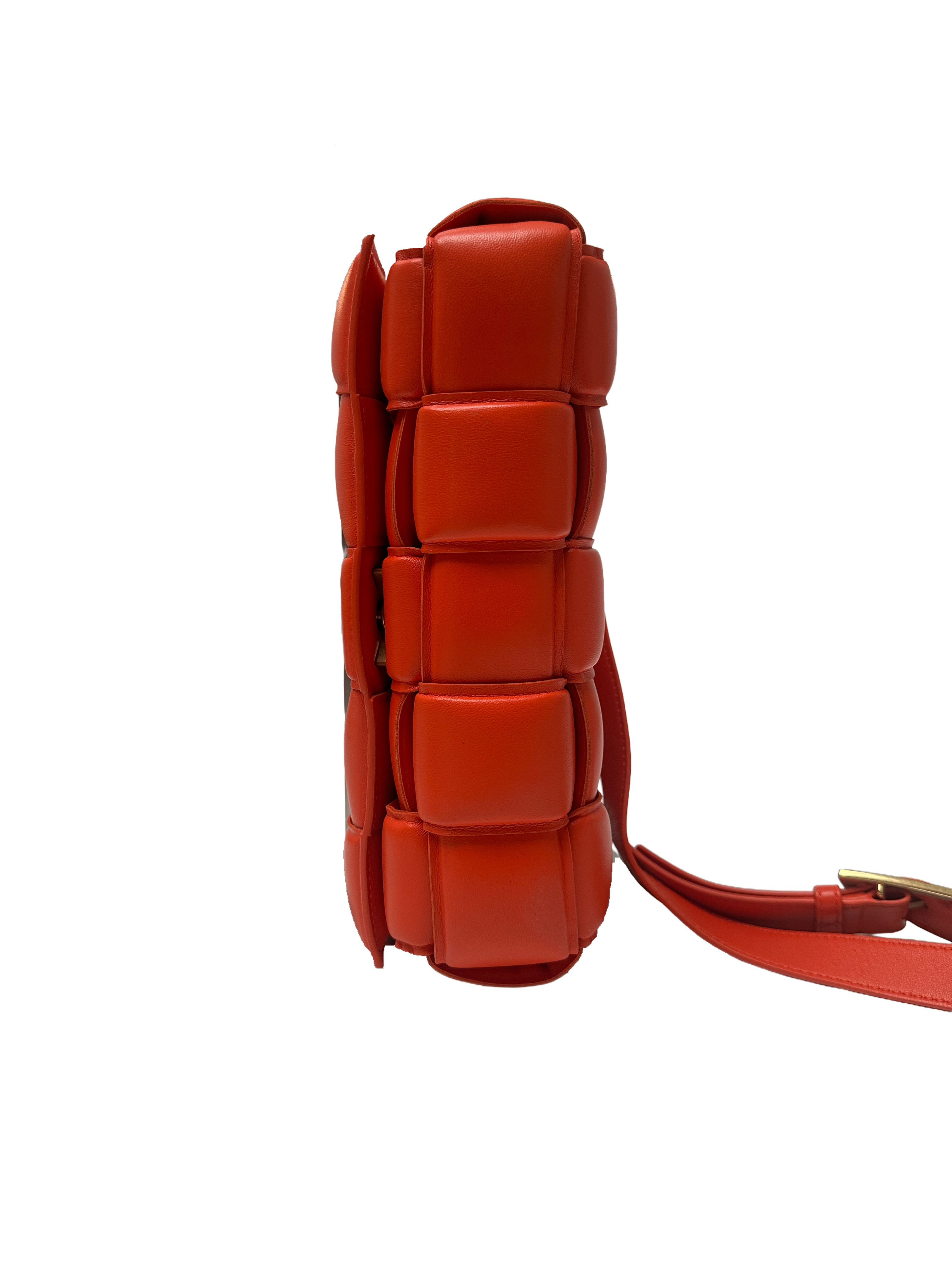 Bottega Veneta padded cassette bag orange leather