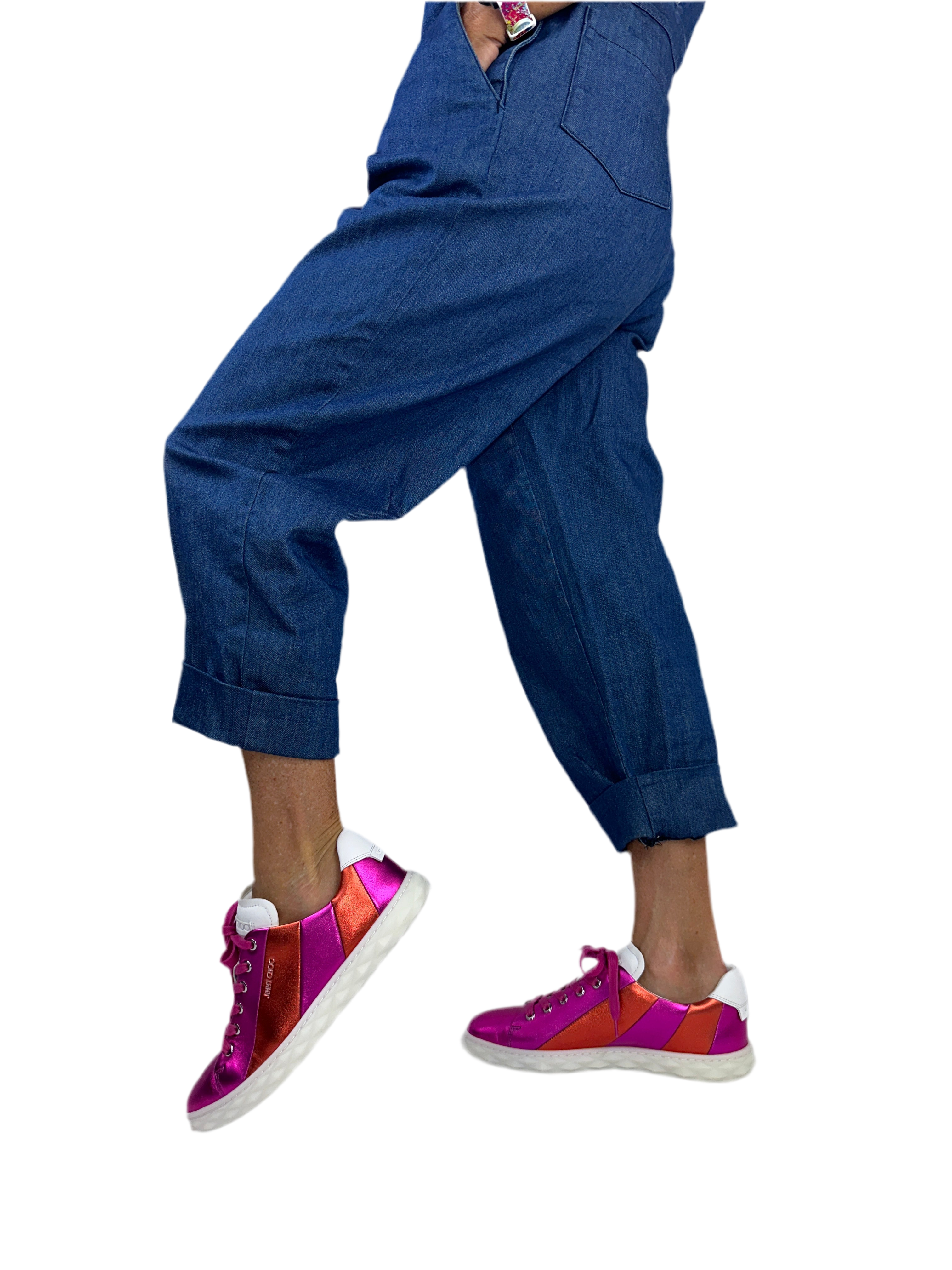 Jimmy Choo diamond light leather sneaker orange & pink metallic - size 38