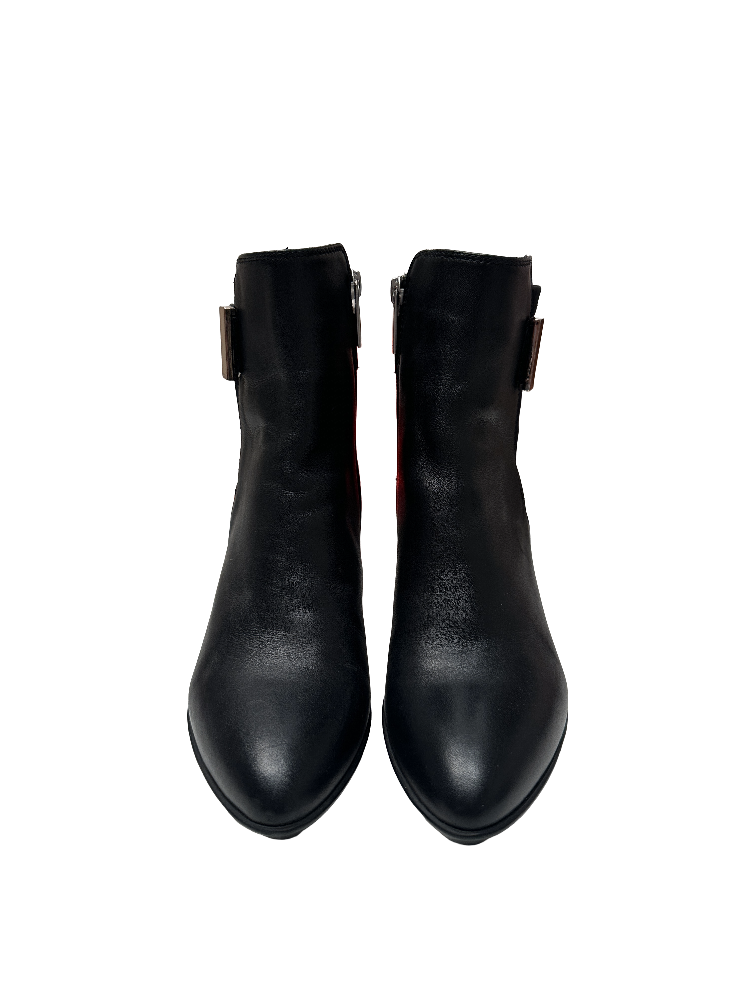 Aquatalia black leather heeled ankle boots - size 37.5