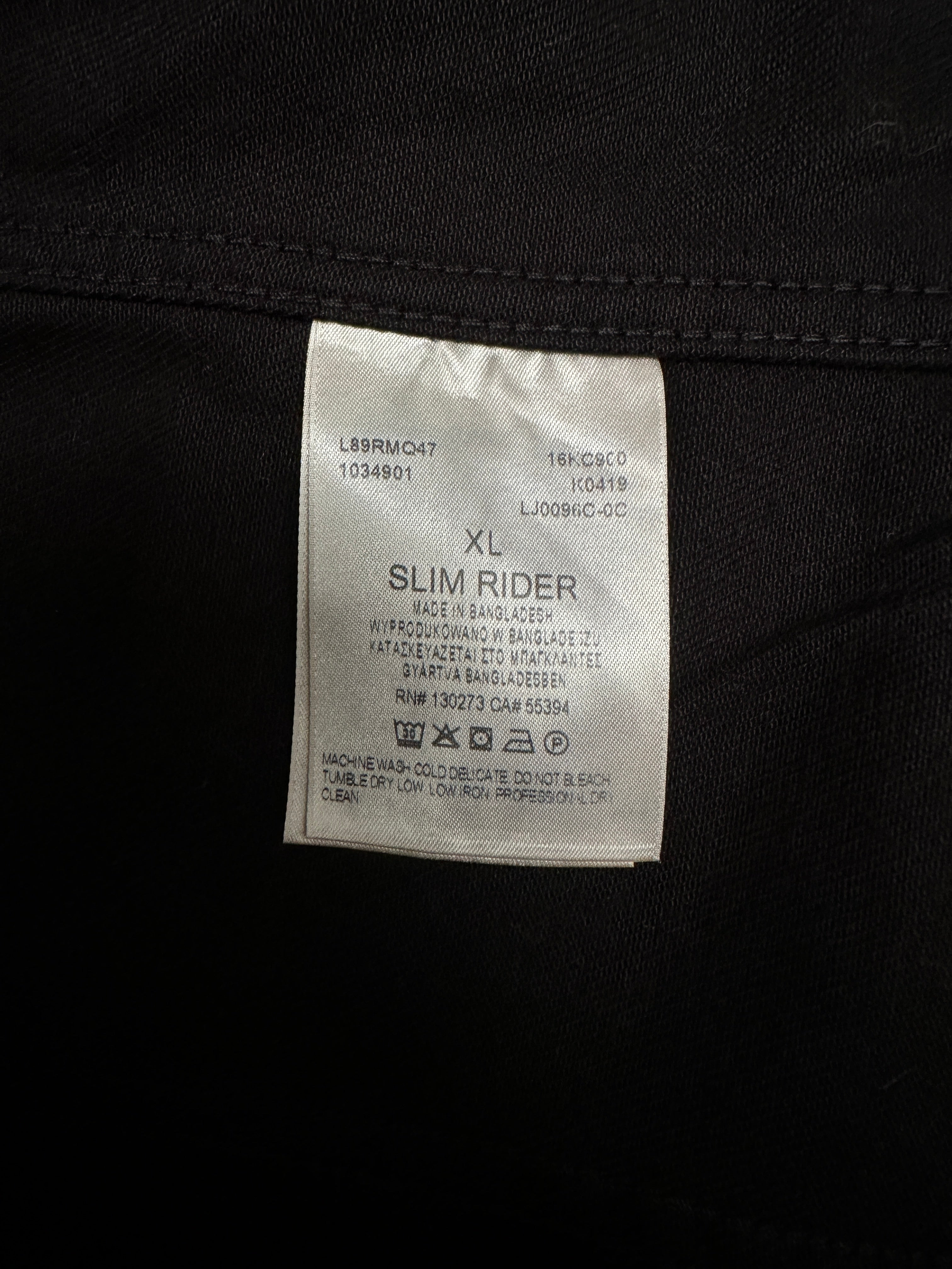 Lee slim rider black denim jacket - size XL