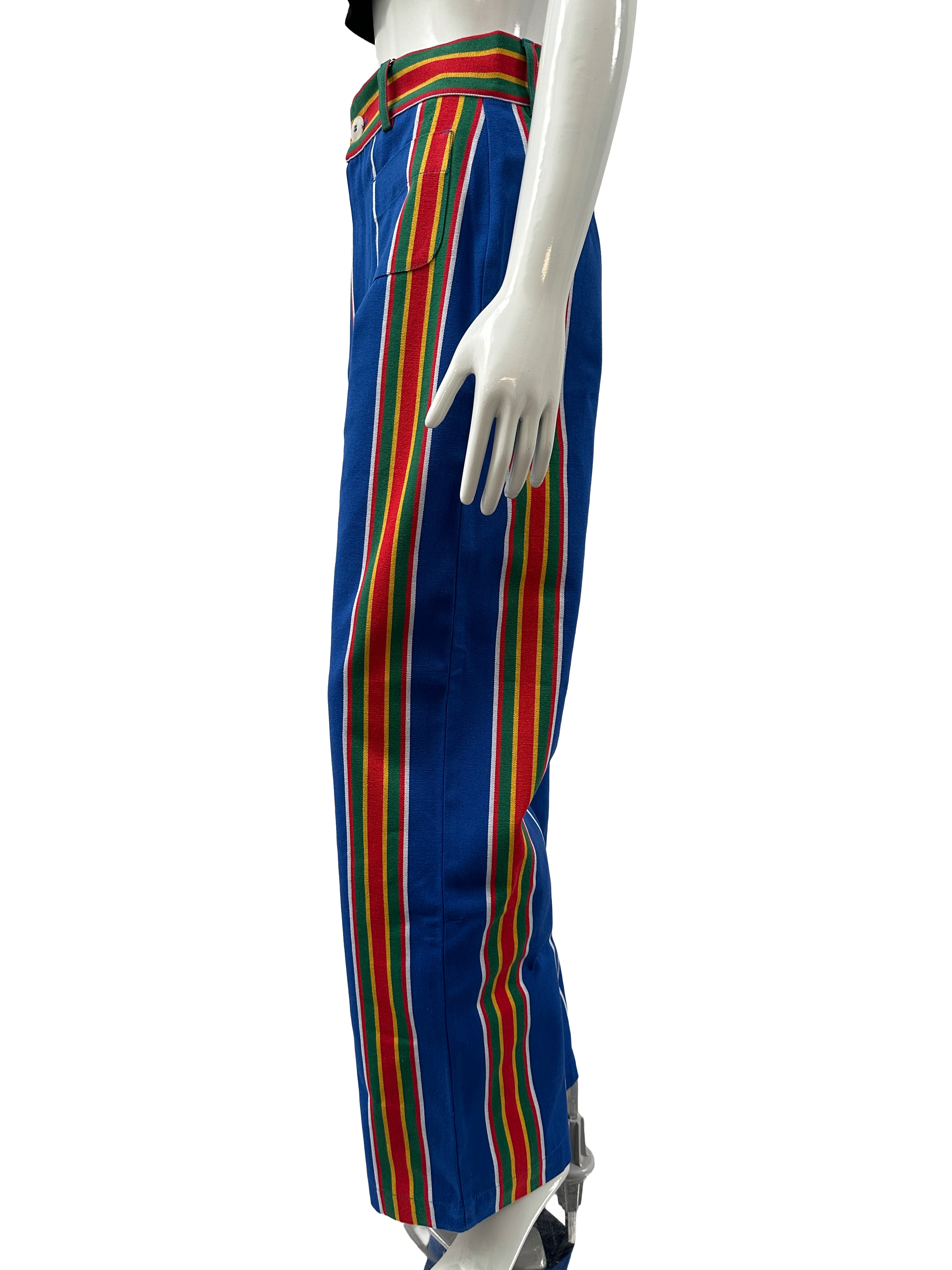 La Veste blue pippi style multicolor striped cotton pants - size M