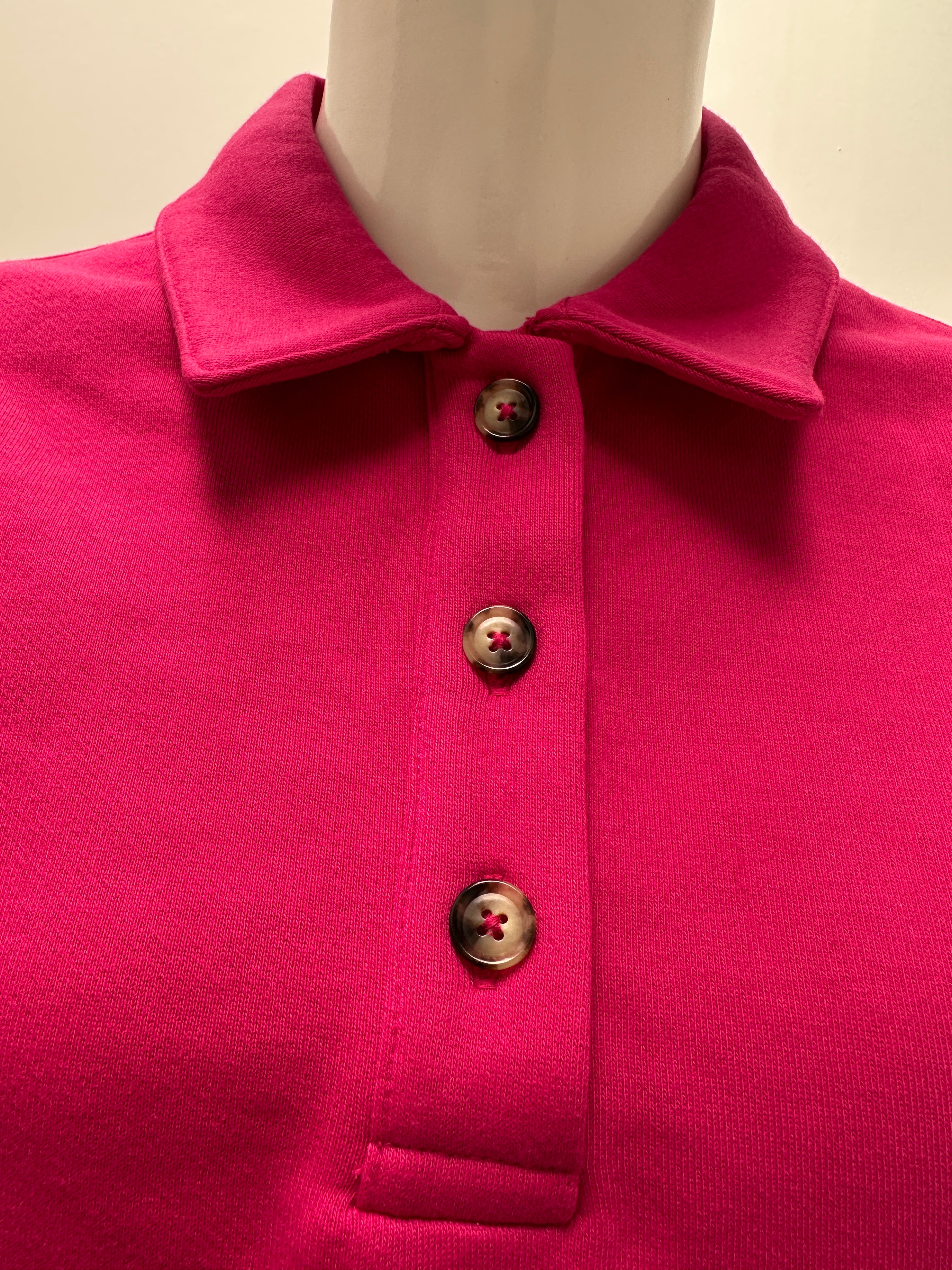 Alo Yoga Henkey polo cropped sweatshirt magenta - size 34