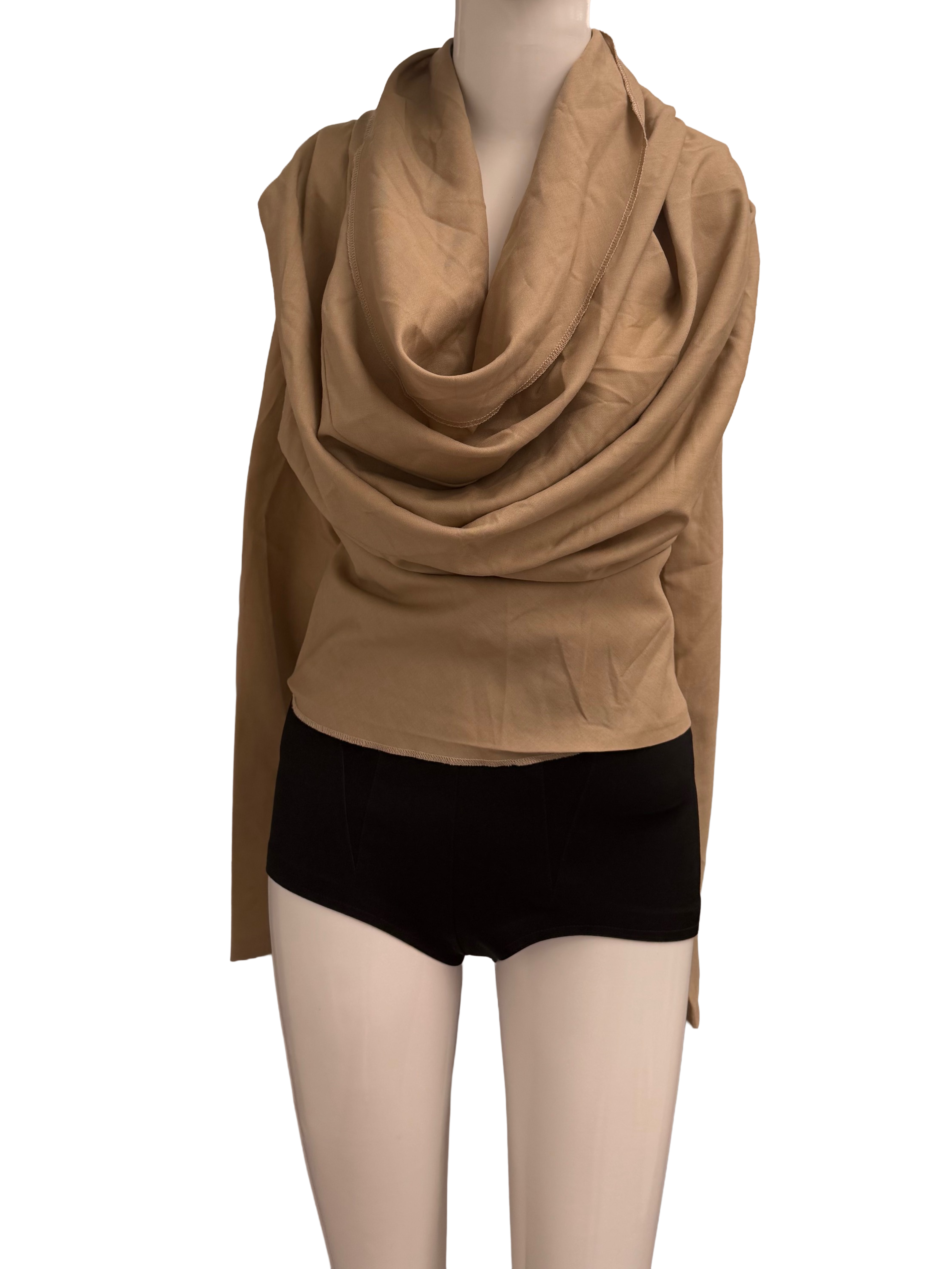 AWAKE Mode draped wool sculptural top - size 38
