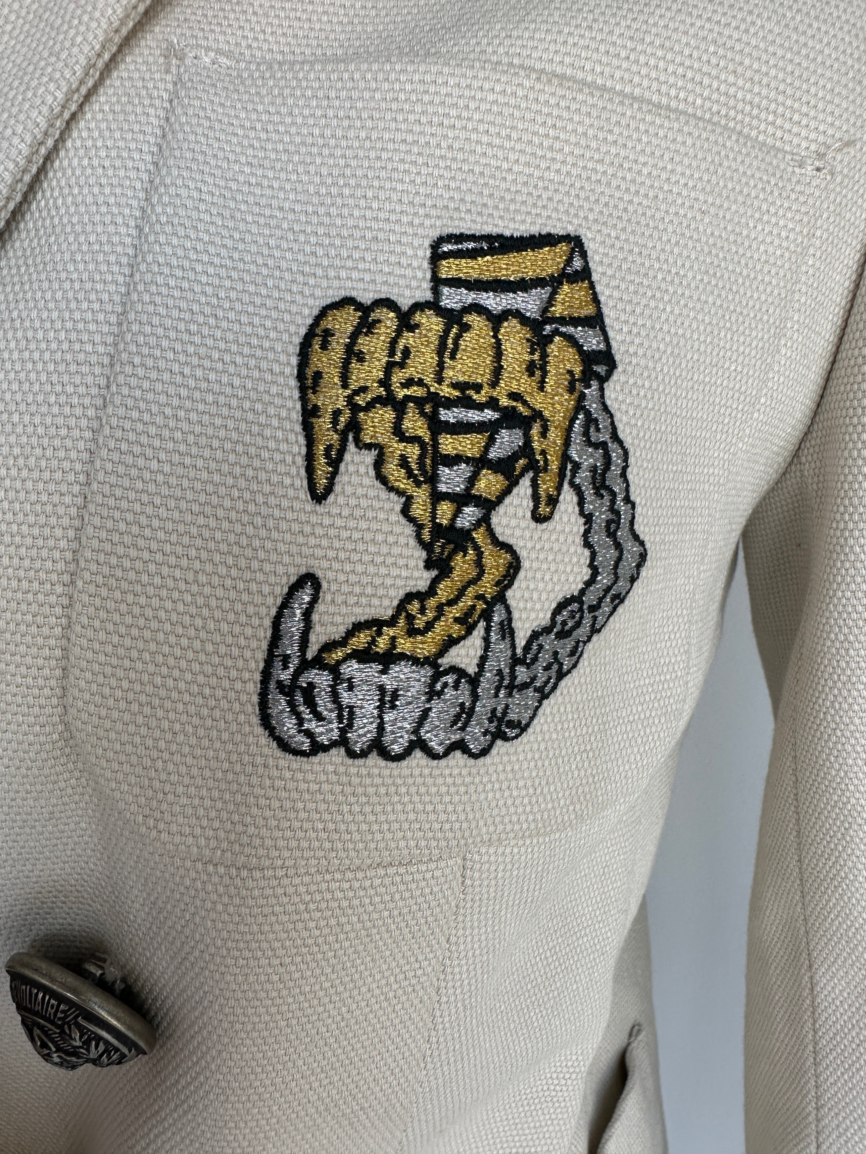 Zadig&Voltaire cream volcan jacket - size 34