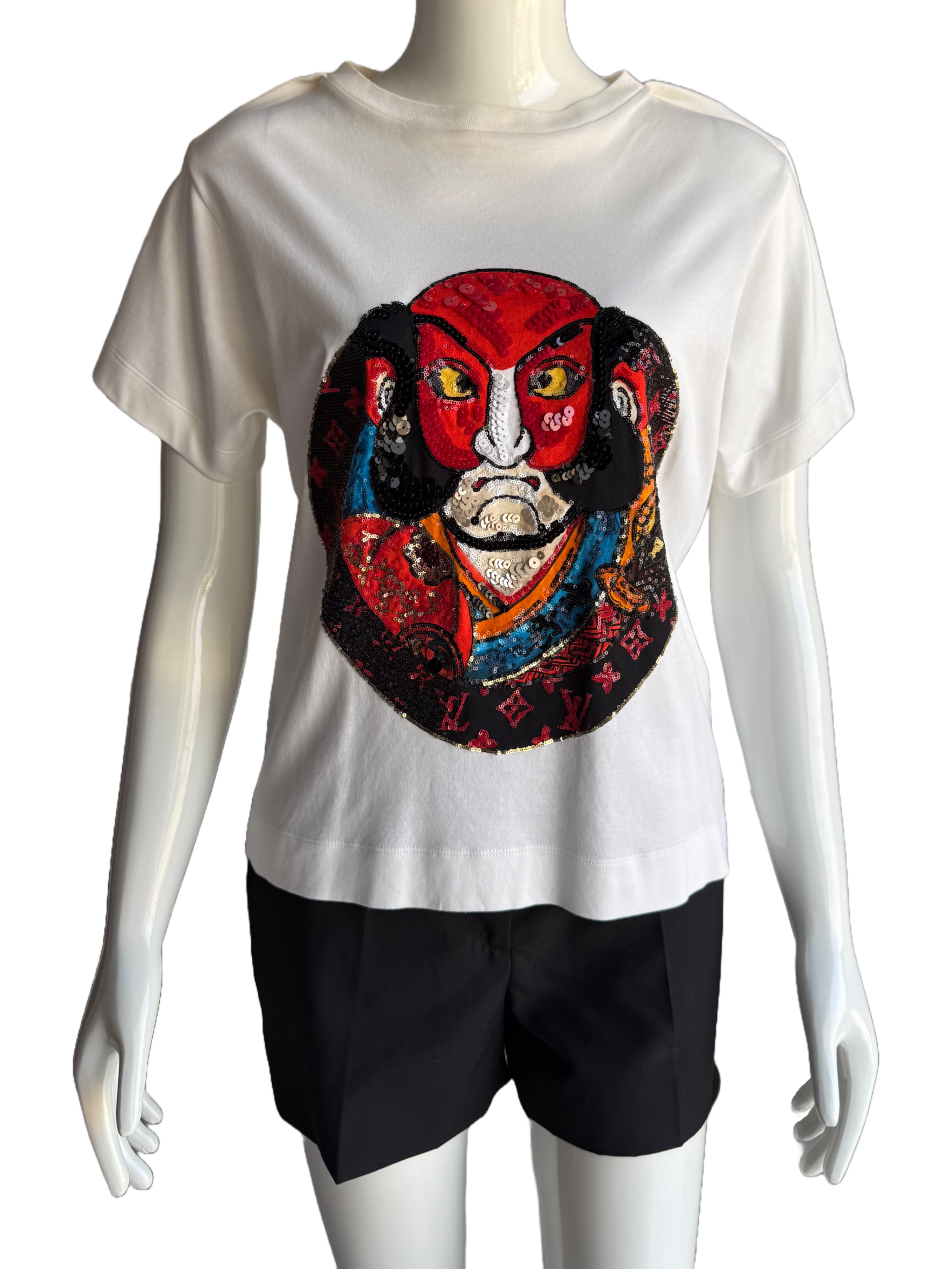 Louis Vuitton embroidered tee shirt - size 36