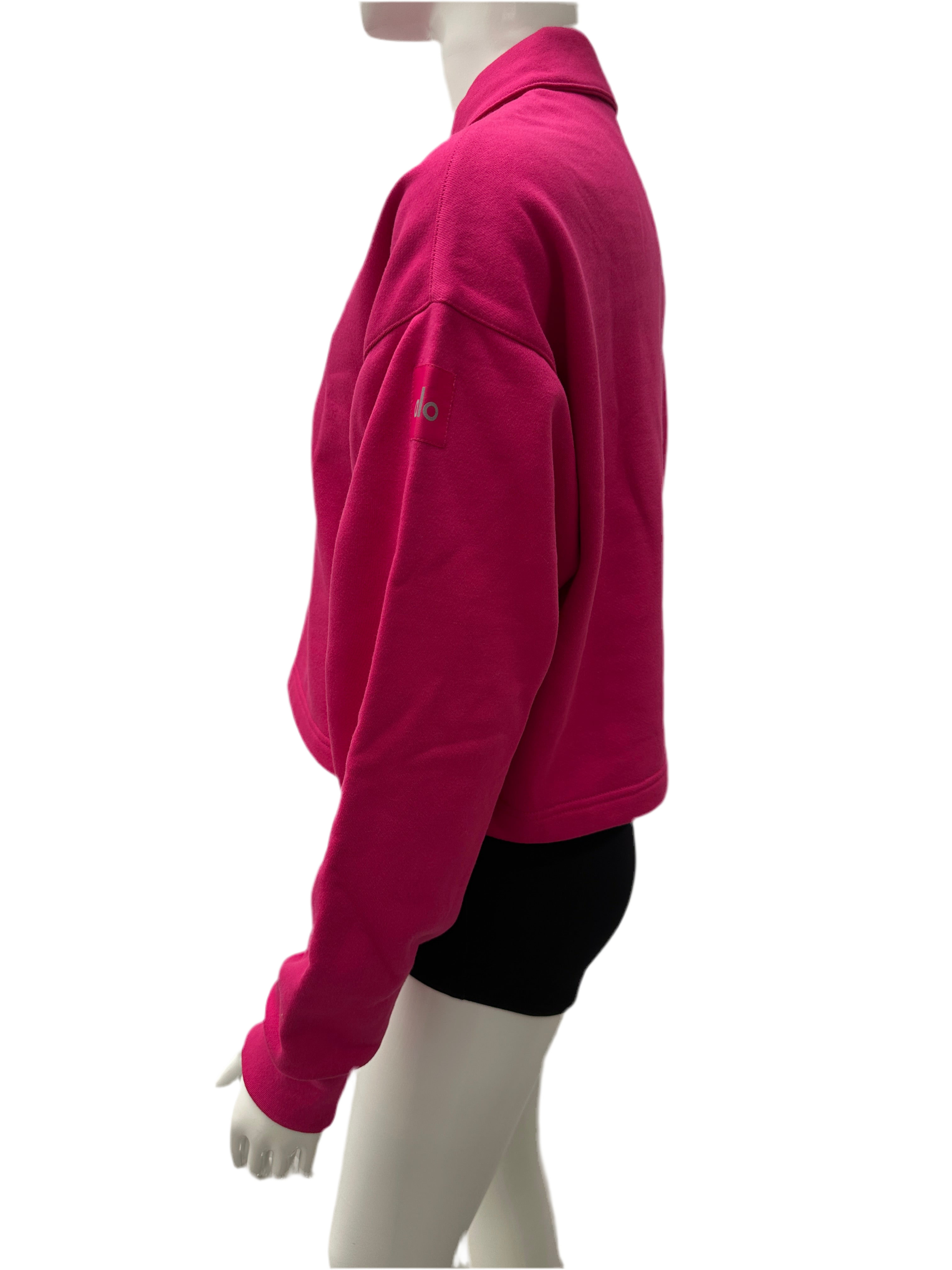 Alo Yoga Henkey polo cropped sweatshirt magenta - size 34