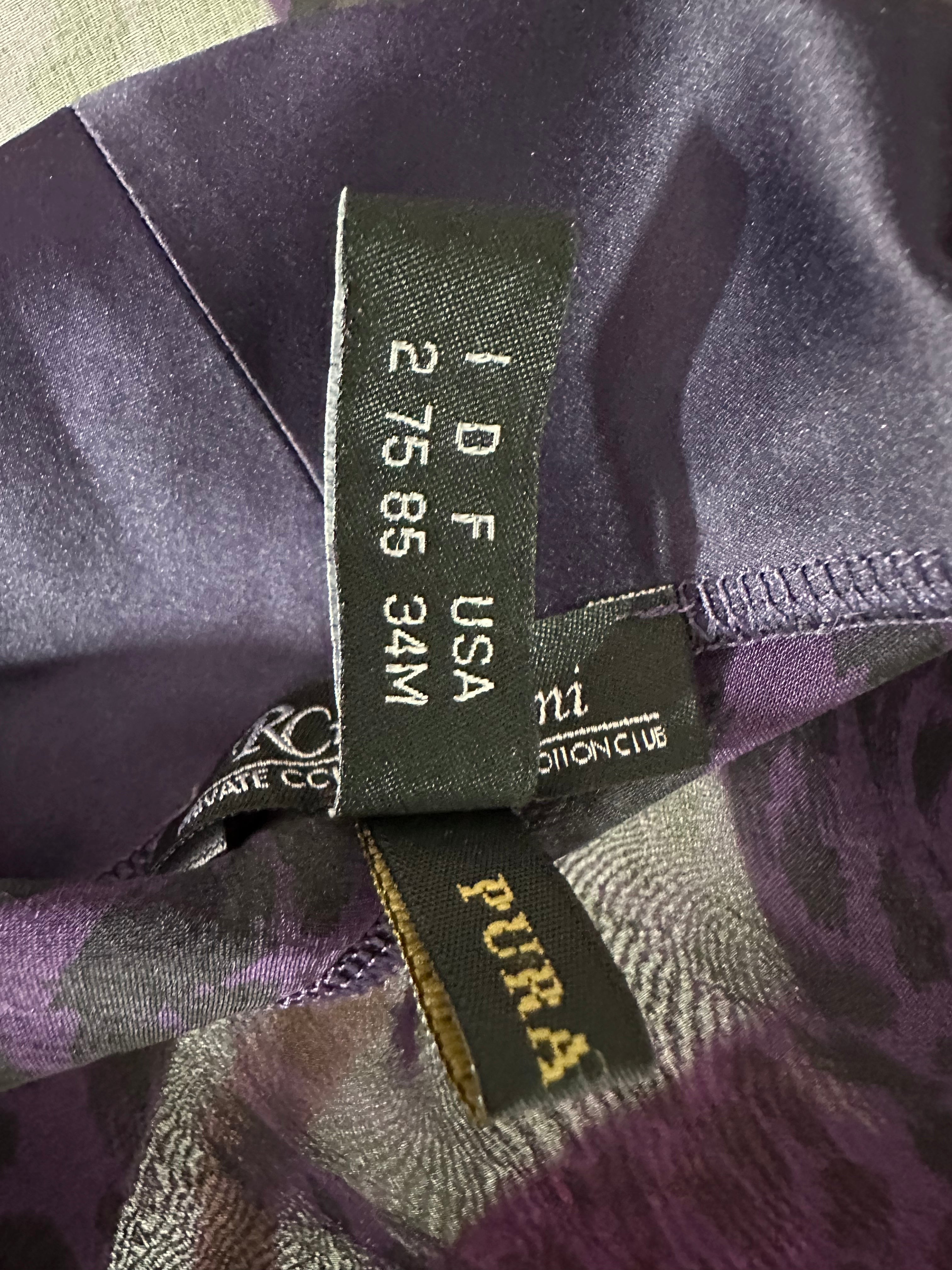 R Crescentini purple leopard print Kimono - size S