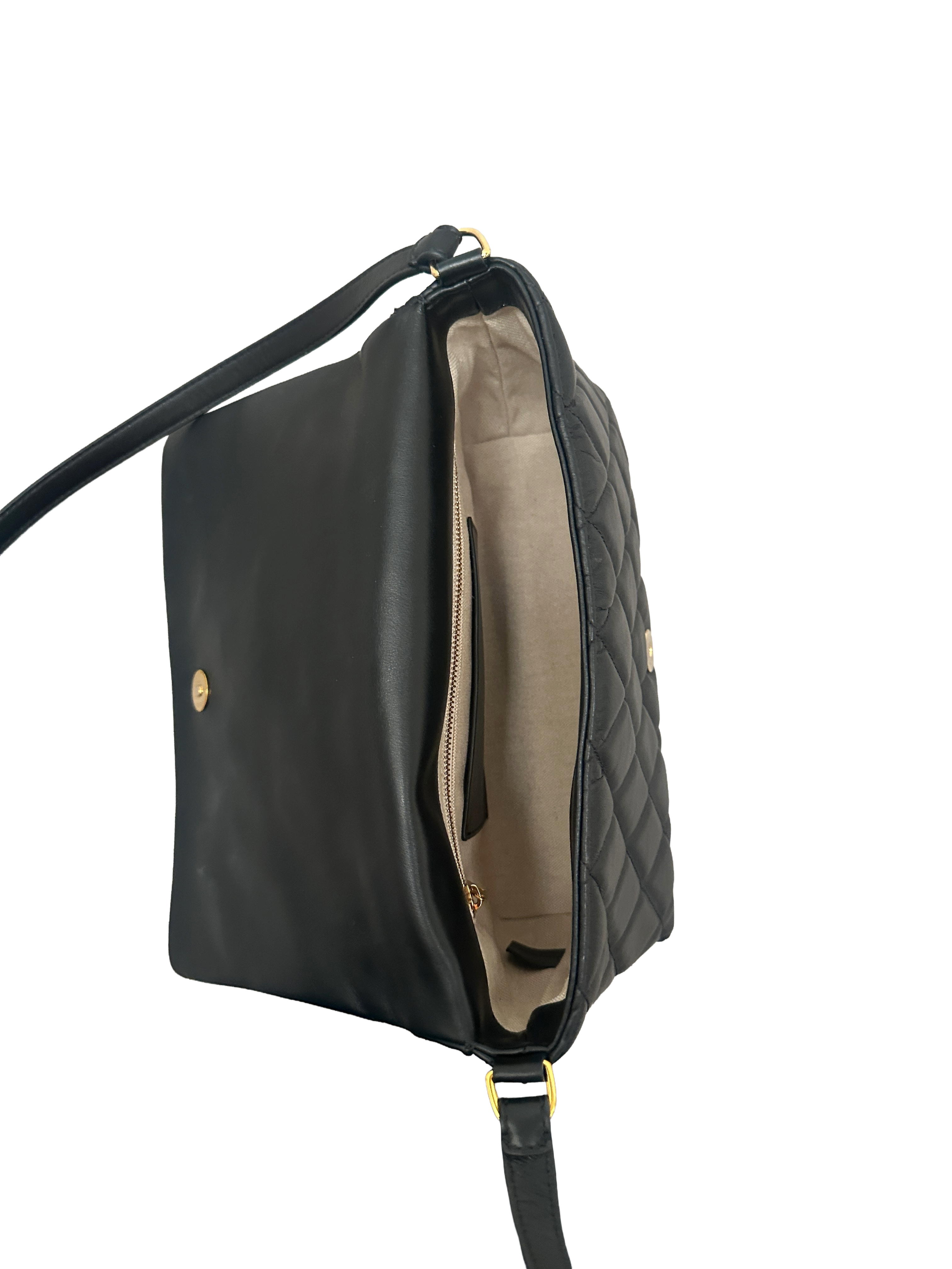 Escada quilted leather bag with multicolor crystals