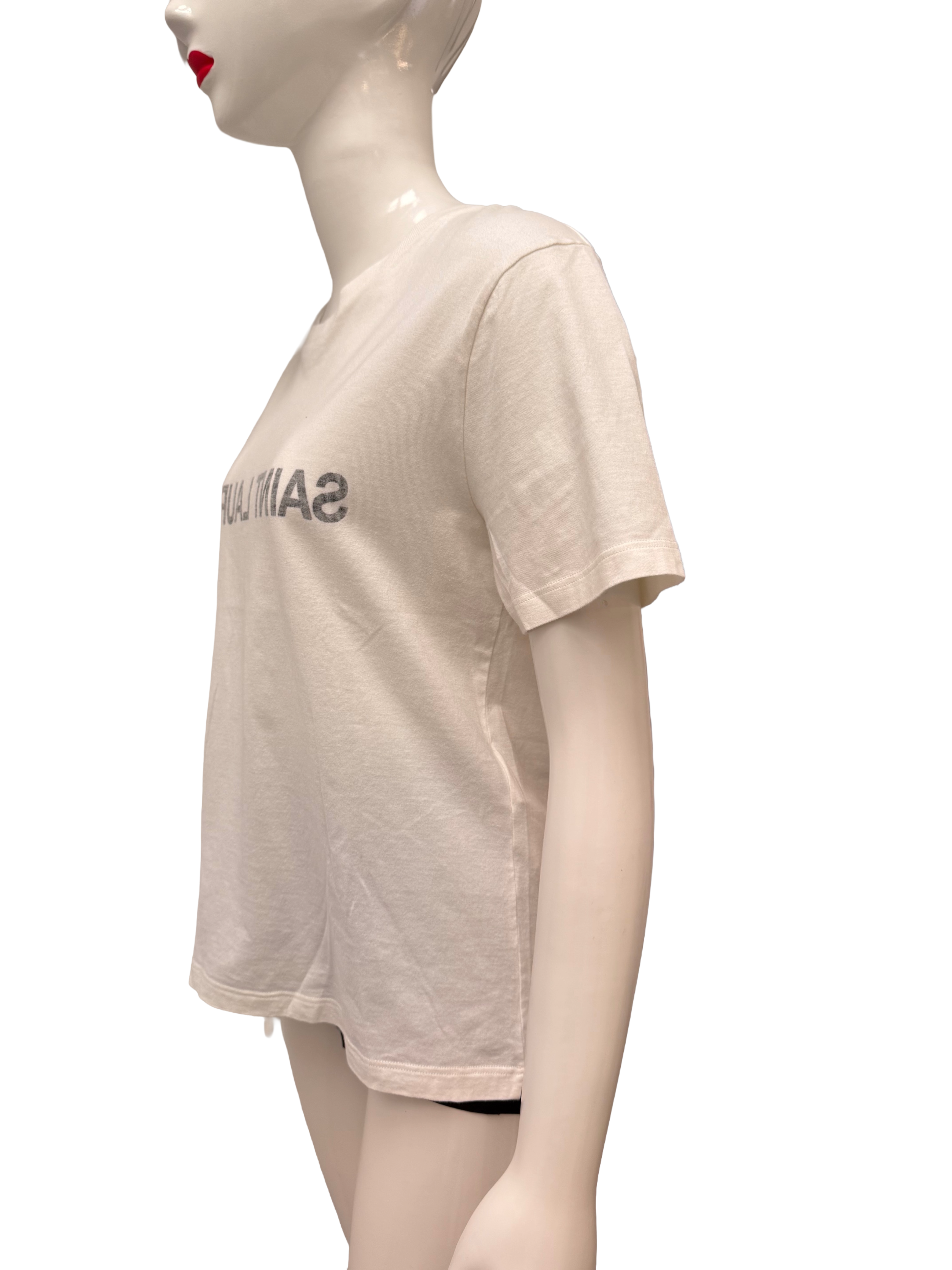 Saint Laurent white logo t-shirt - size L