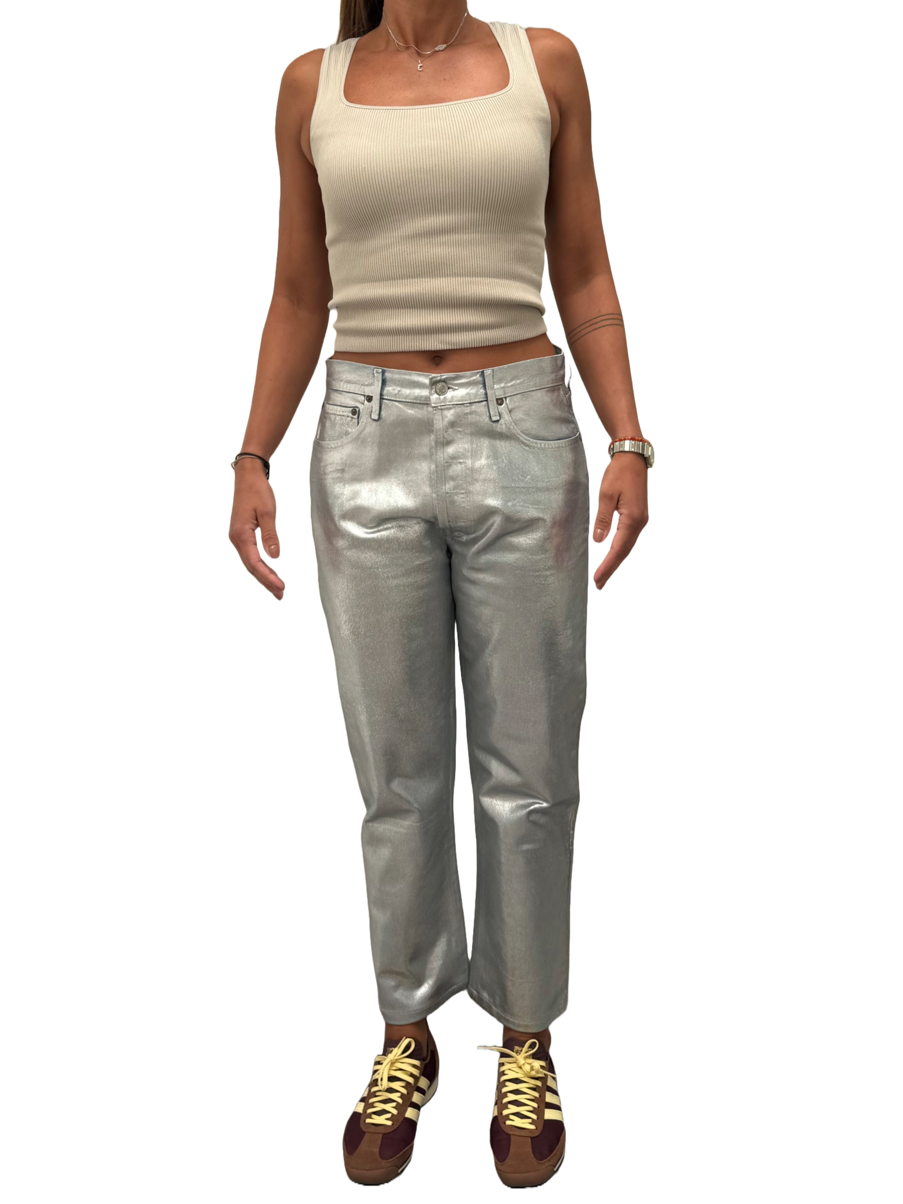 Agolde silver 90'S pinch waist high rise straight - size 29