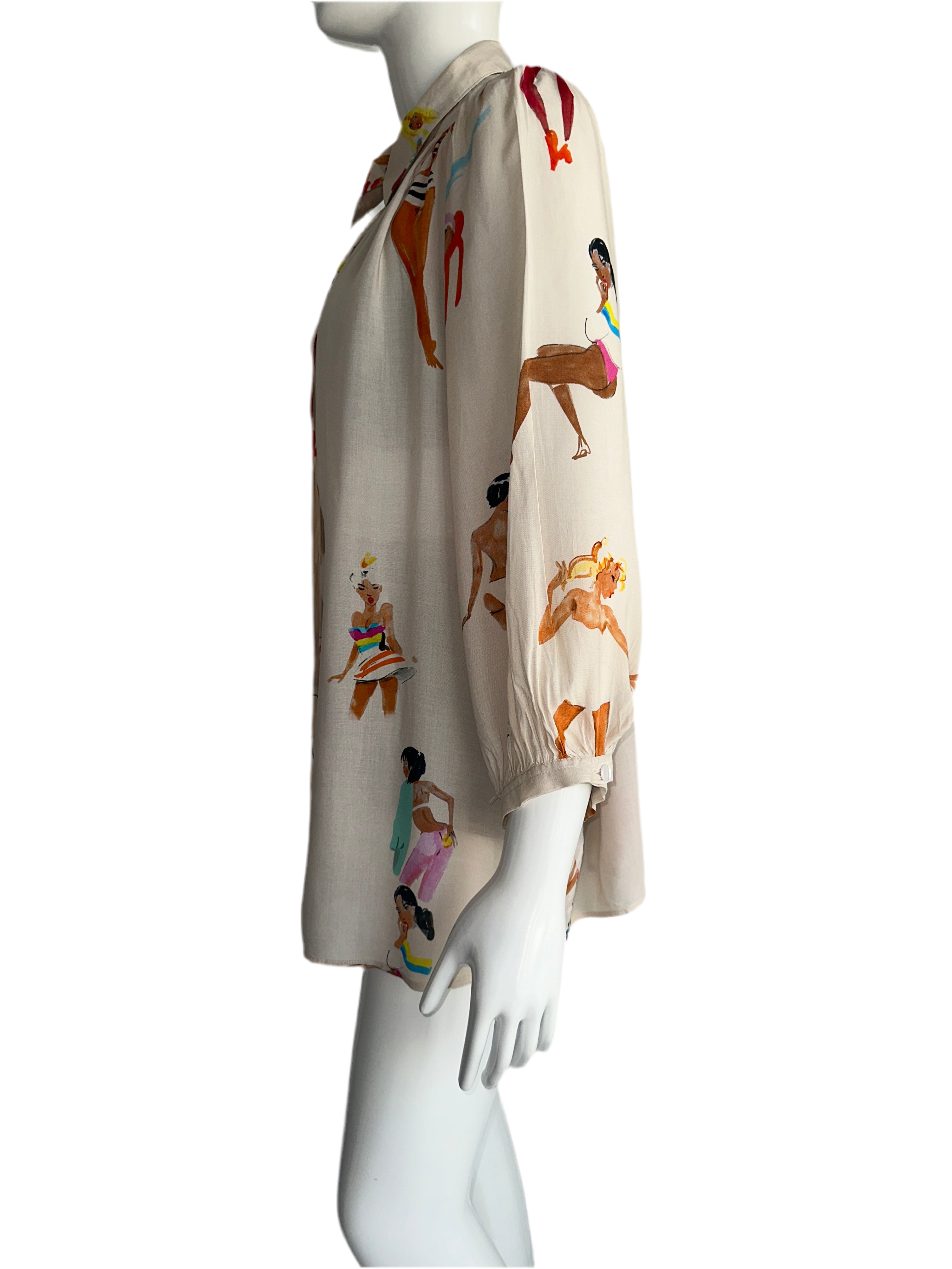 G Kero cream shirt with swimmer pattern - size 36