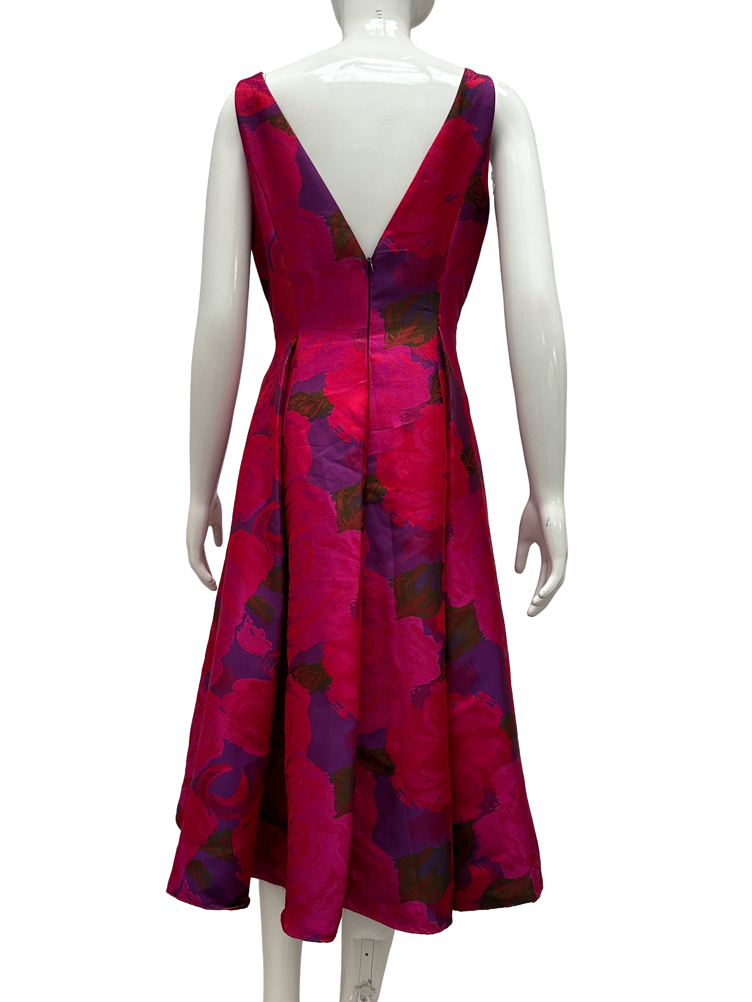 Adriana Papell pink-purple flower dress - size 42