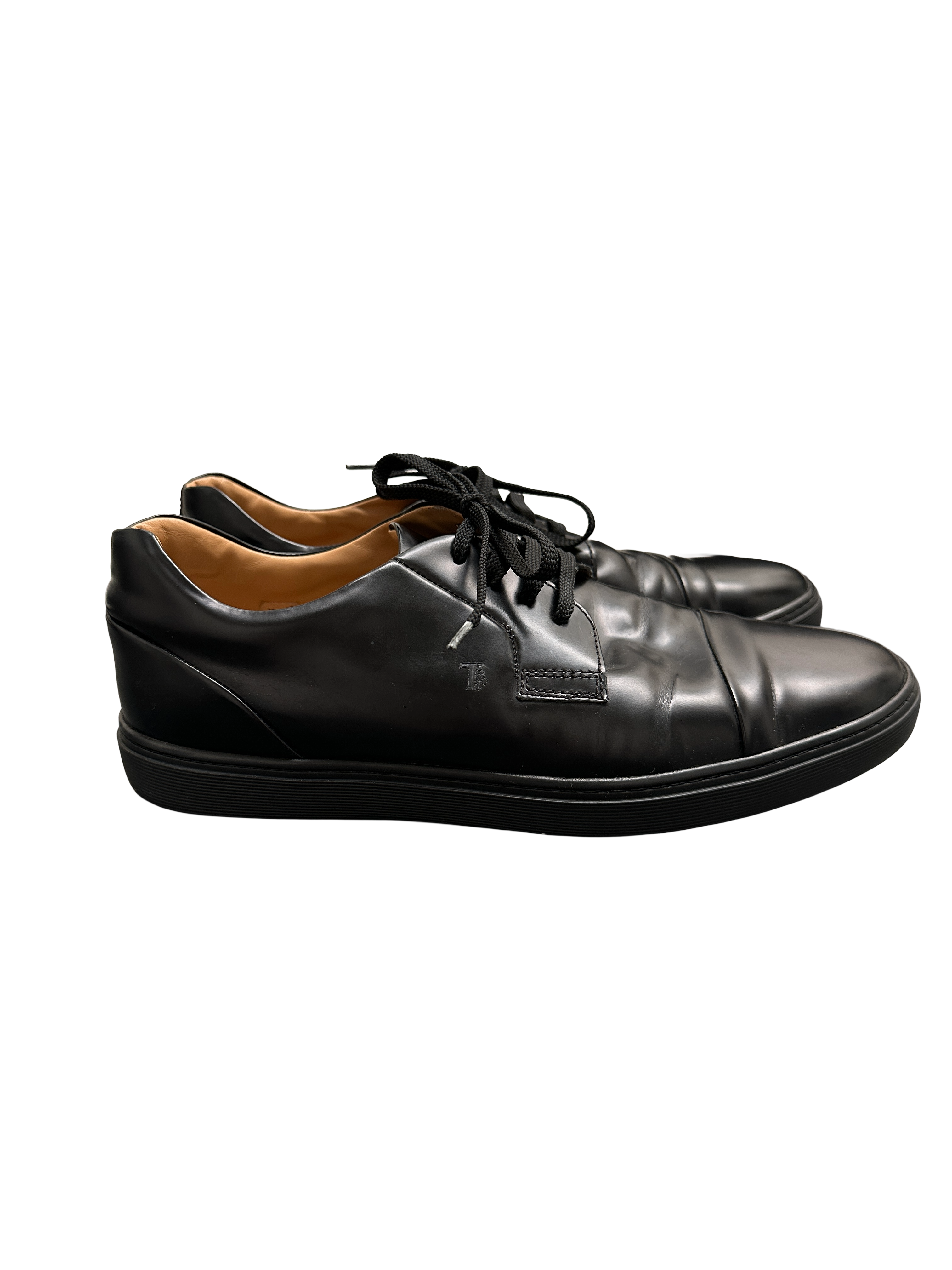 Tod's black leather lace-up shoes - size 41.5