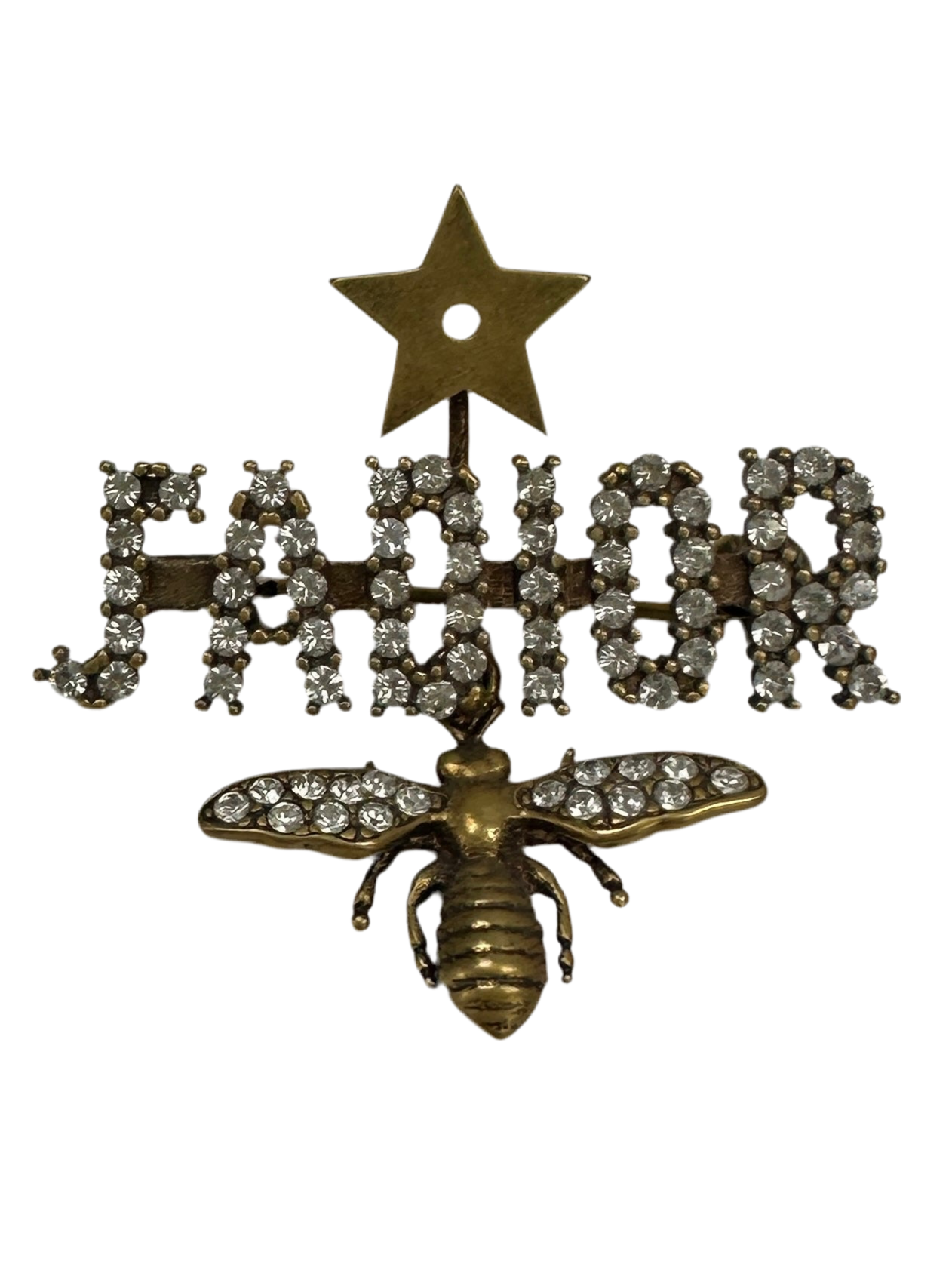 Dior brooch gold J'ADIOR logo bee rhinestone