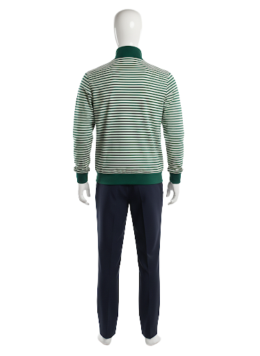 Fred Perry green stiped zip sweatshirt - size XL