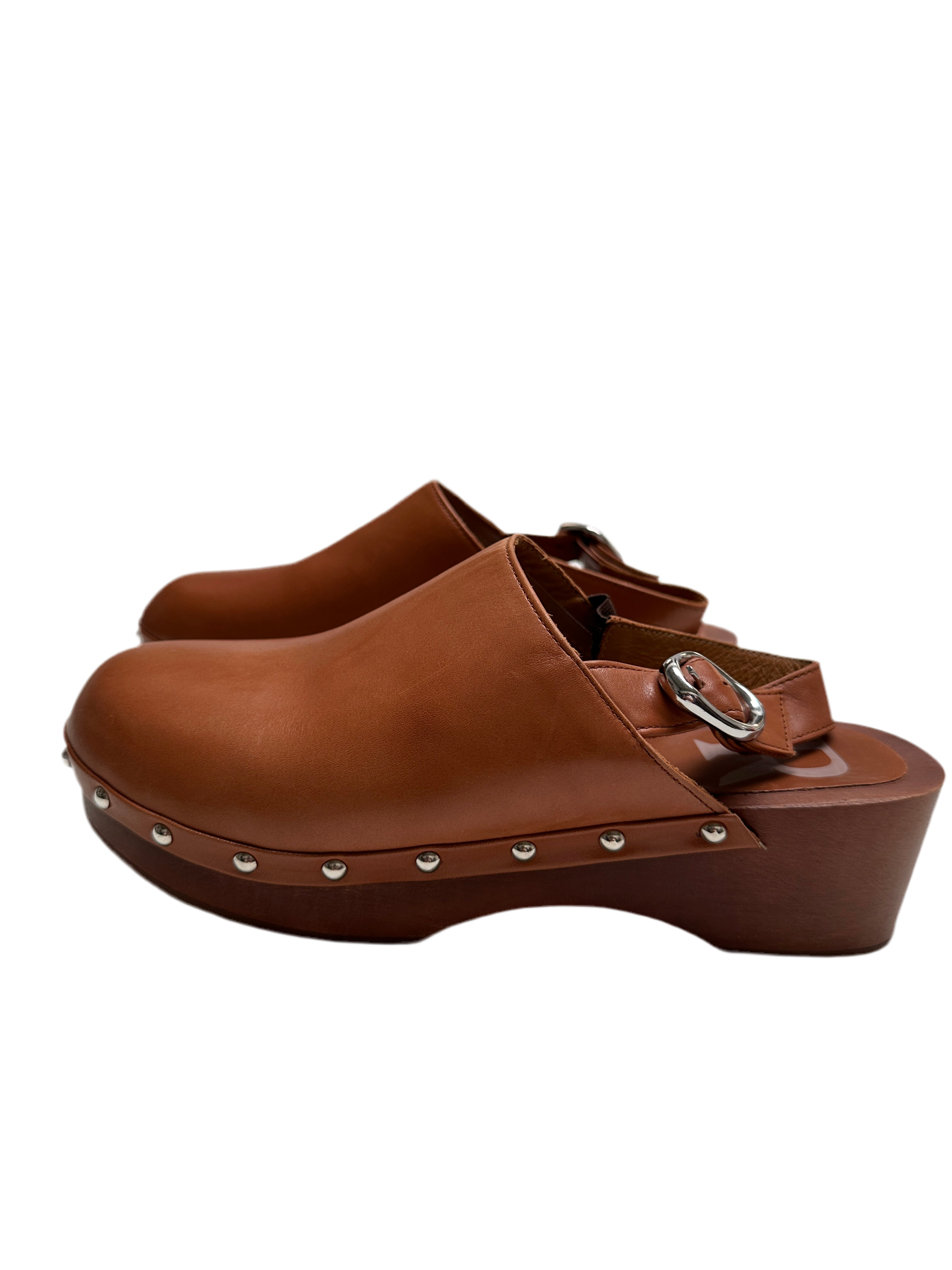 Roseanna brown leather Mary clogs - size 39