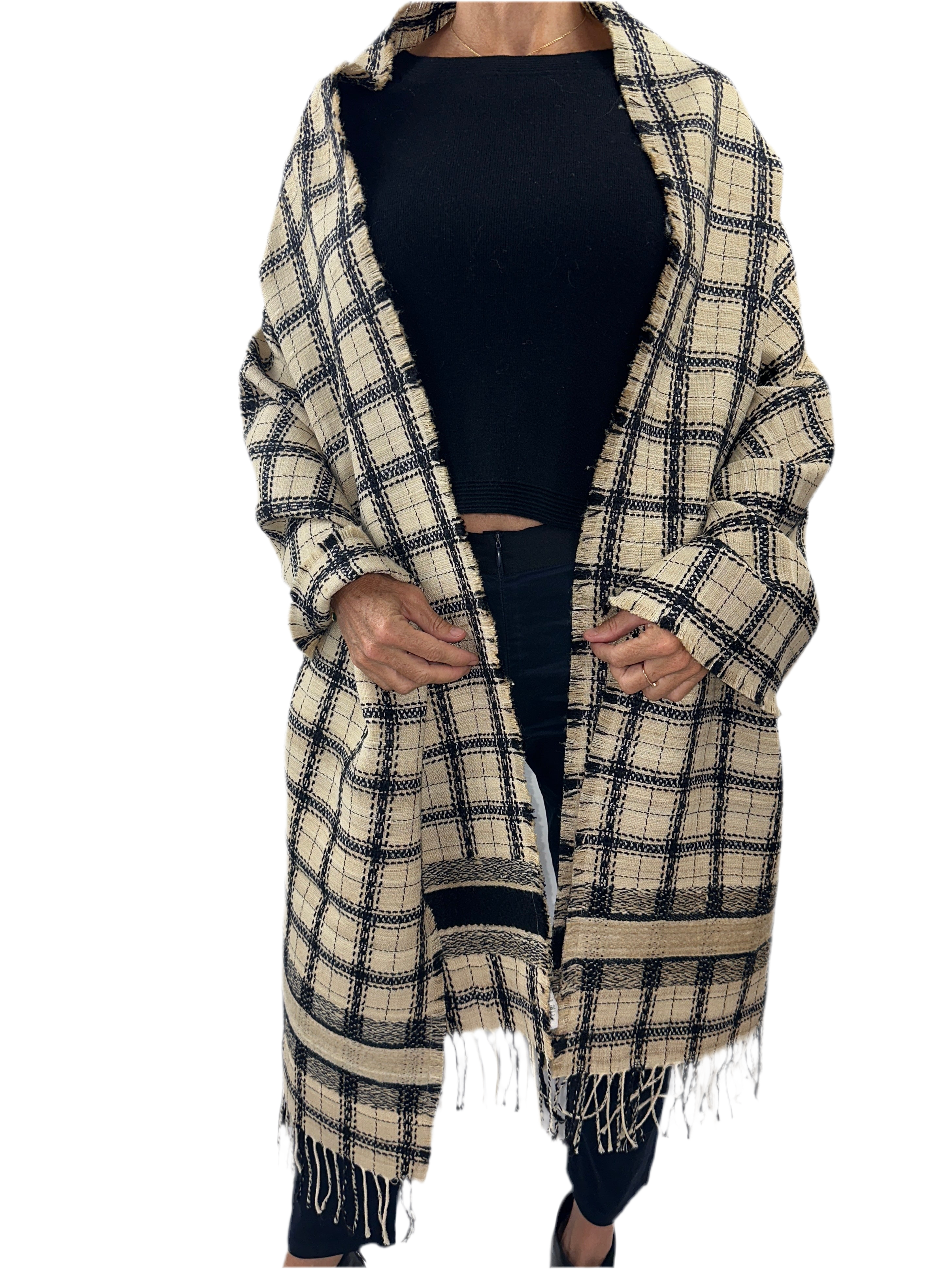 Dior black wool-blend stole