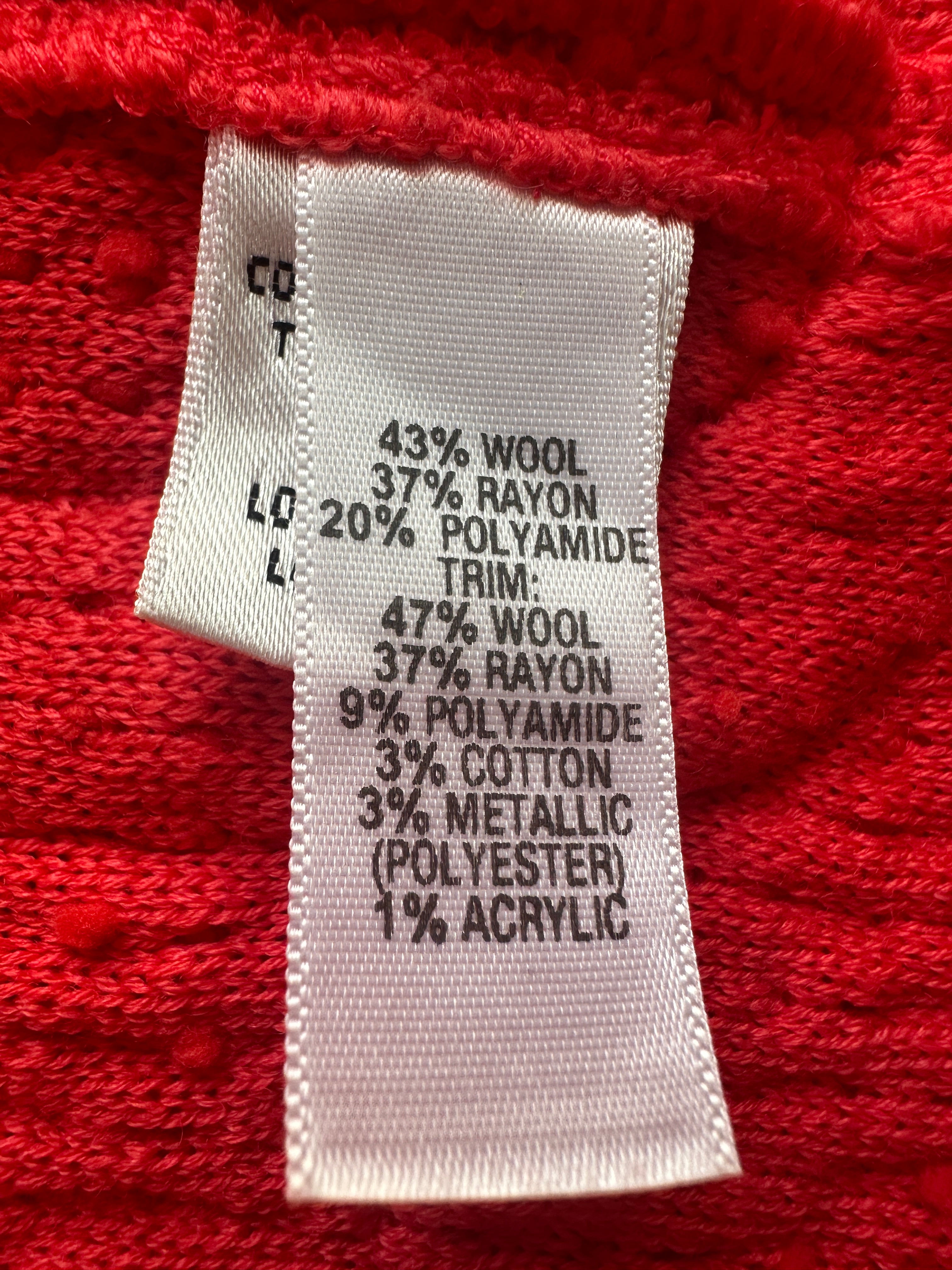 St.John red vest with pearly balls - size 34