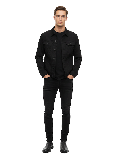 Lee slim rider black denim jacket - size XL