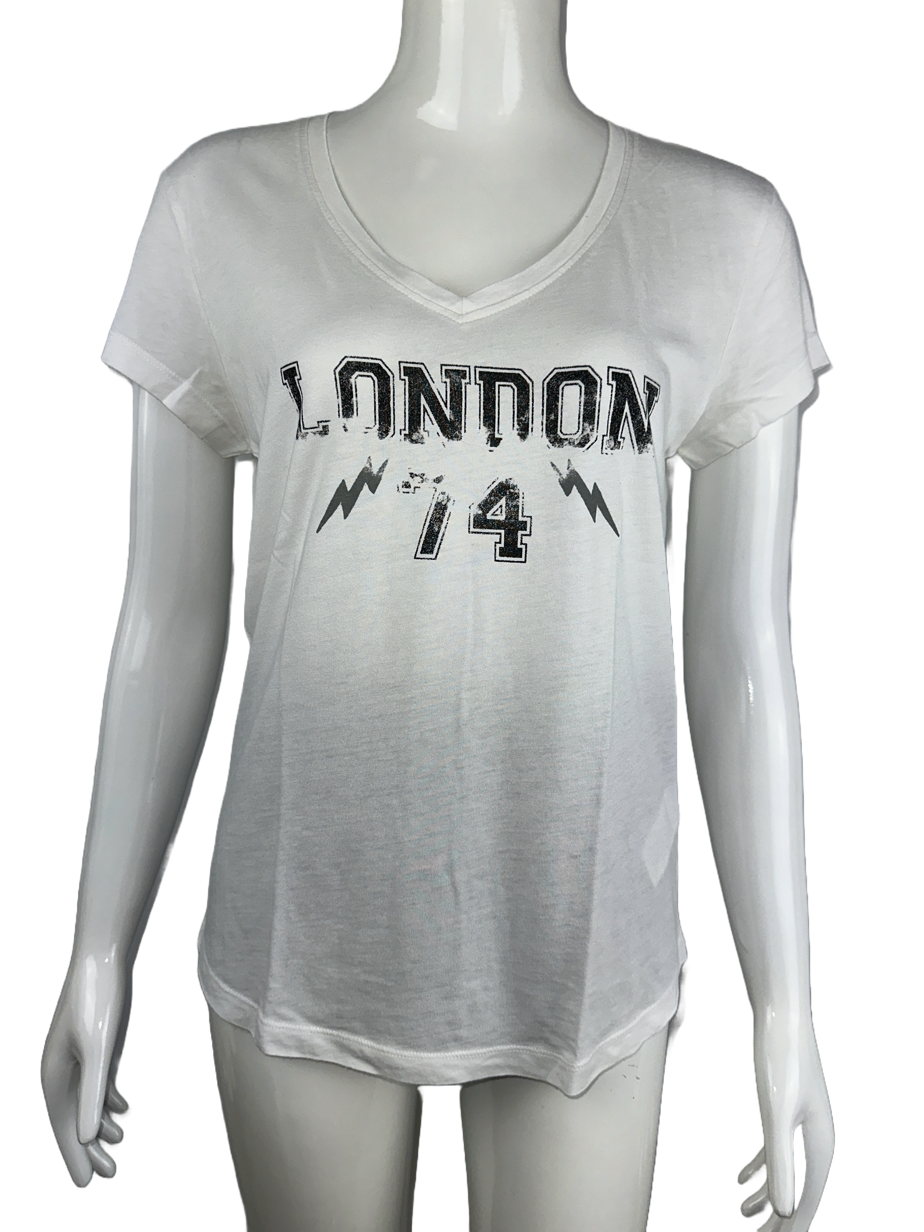 IKKS white tee shirt with inscription "London 74" - size 34