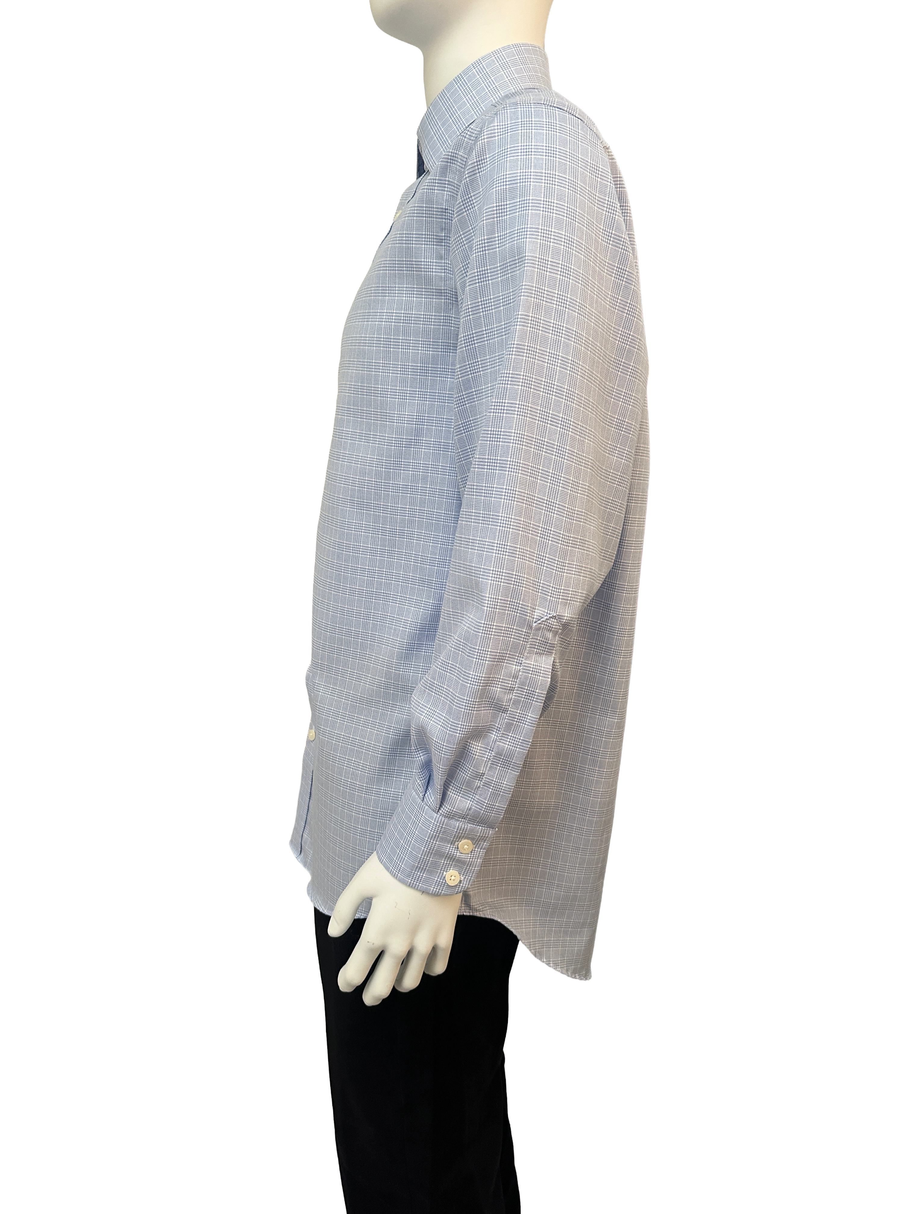 Charles Tyrwhitt blue check non-iron dress shirt - size L