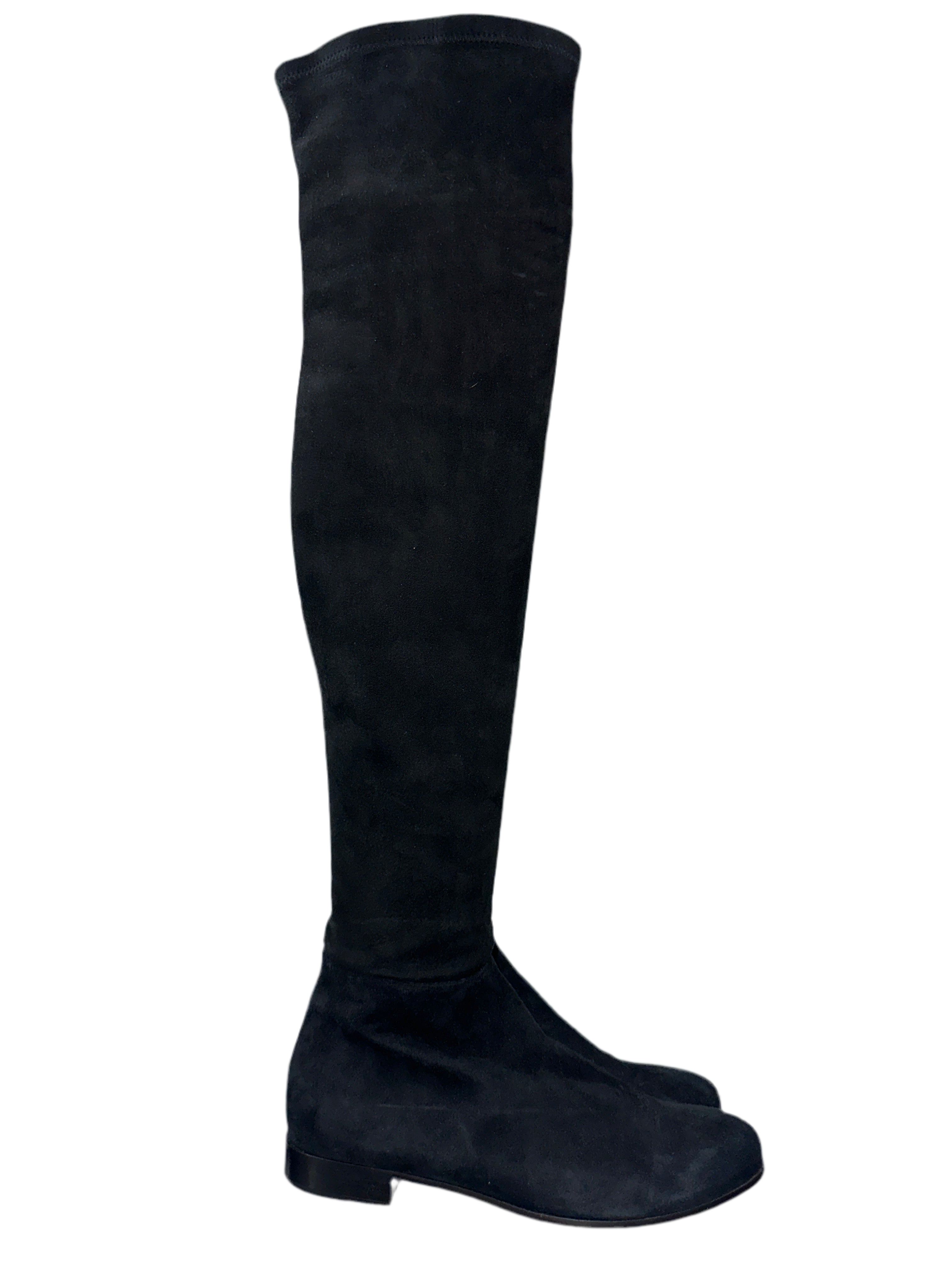 Jimmy Choo Myren flat suede stretch thigh boots - size 36