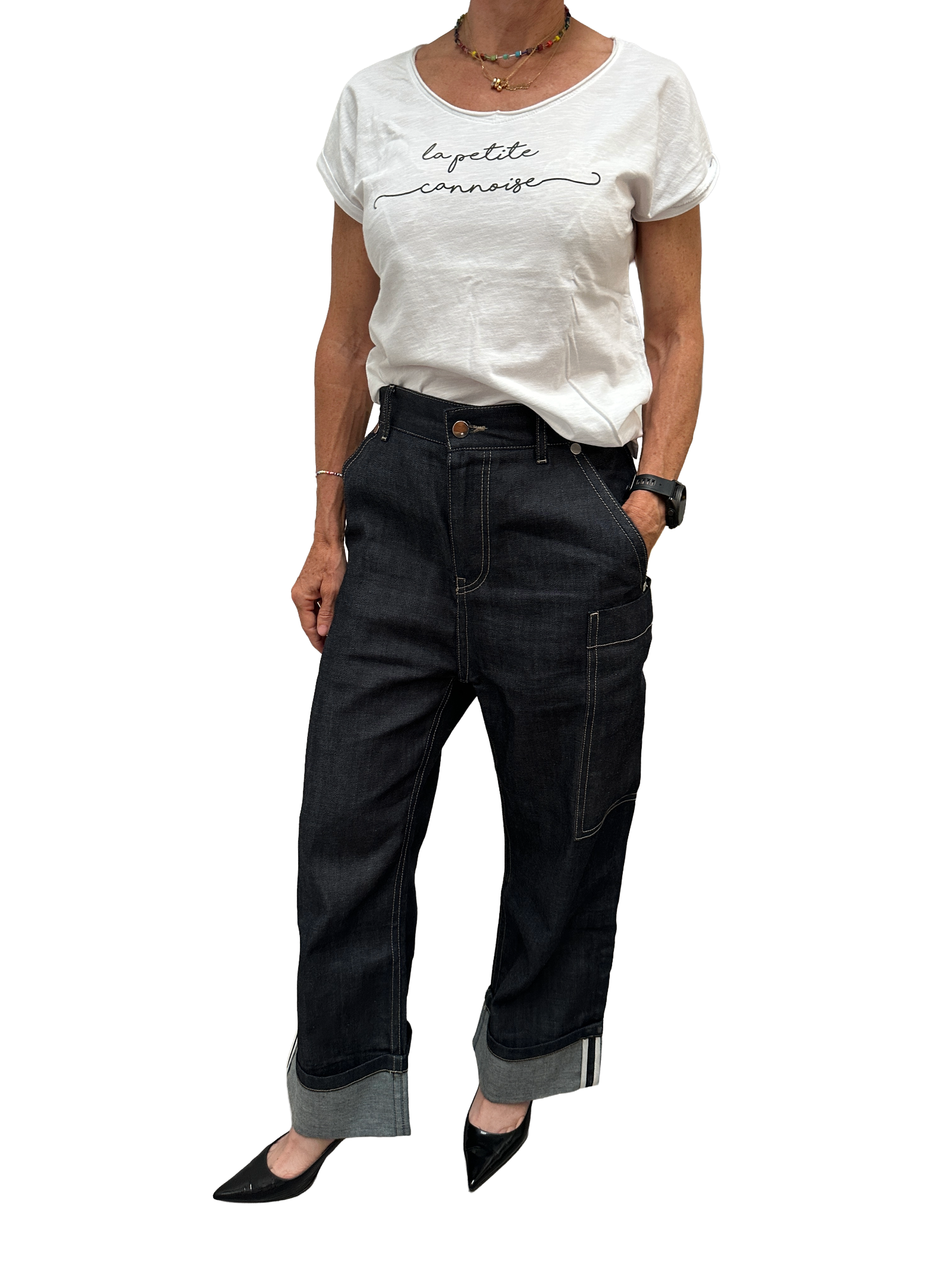 Anouk Nonin white tee shirt "la petite cannoise" - size 36