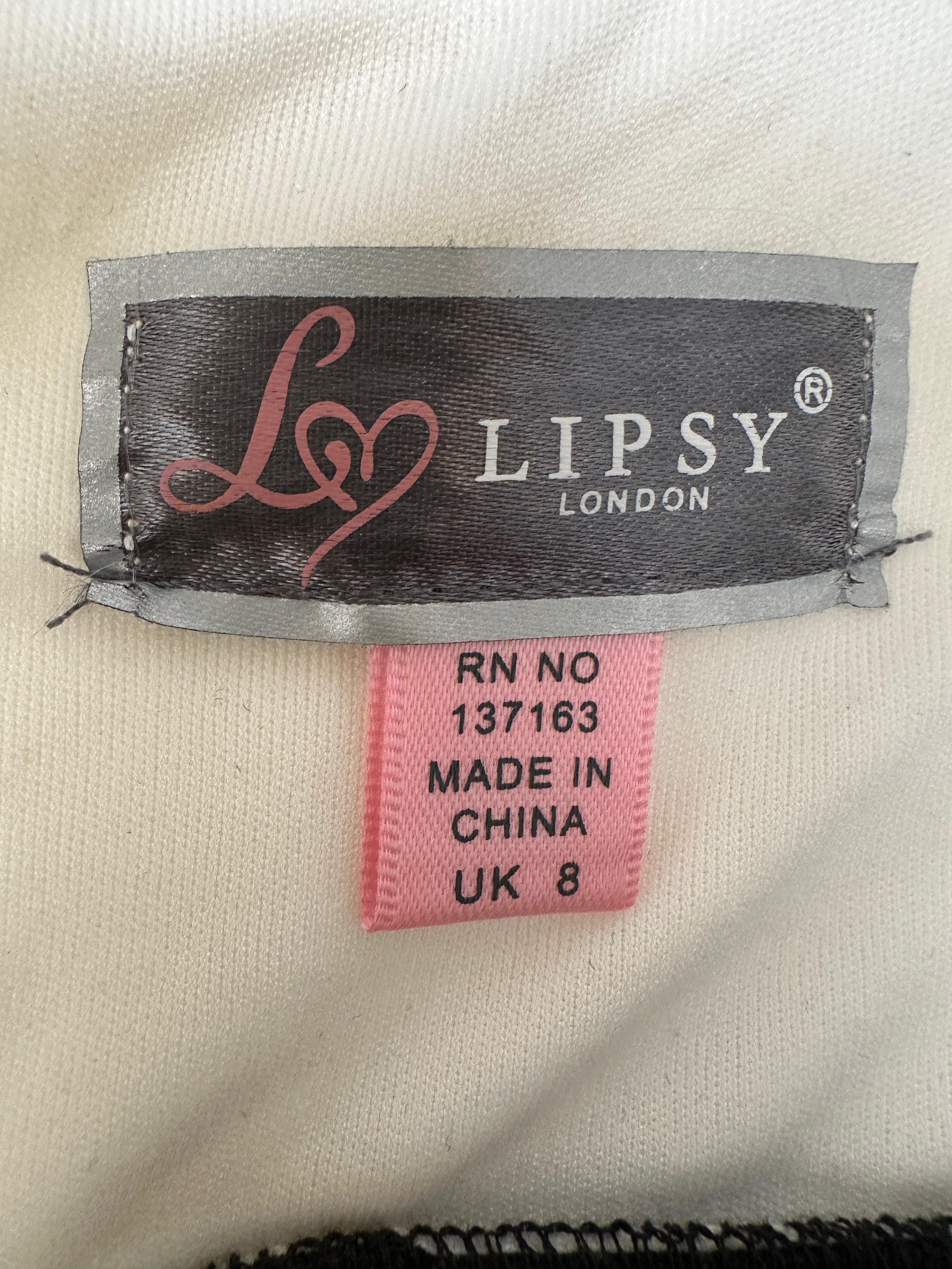 Lipsy white and black stuctured dress - size 36
