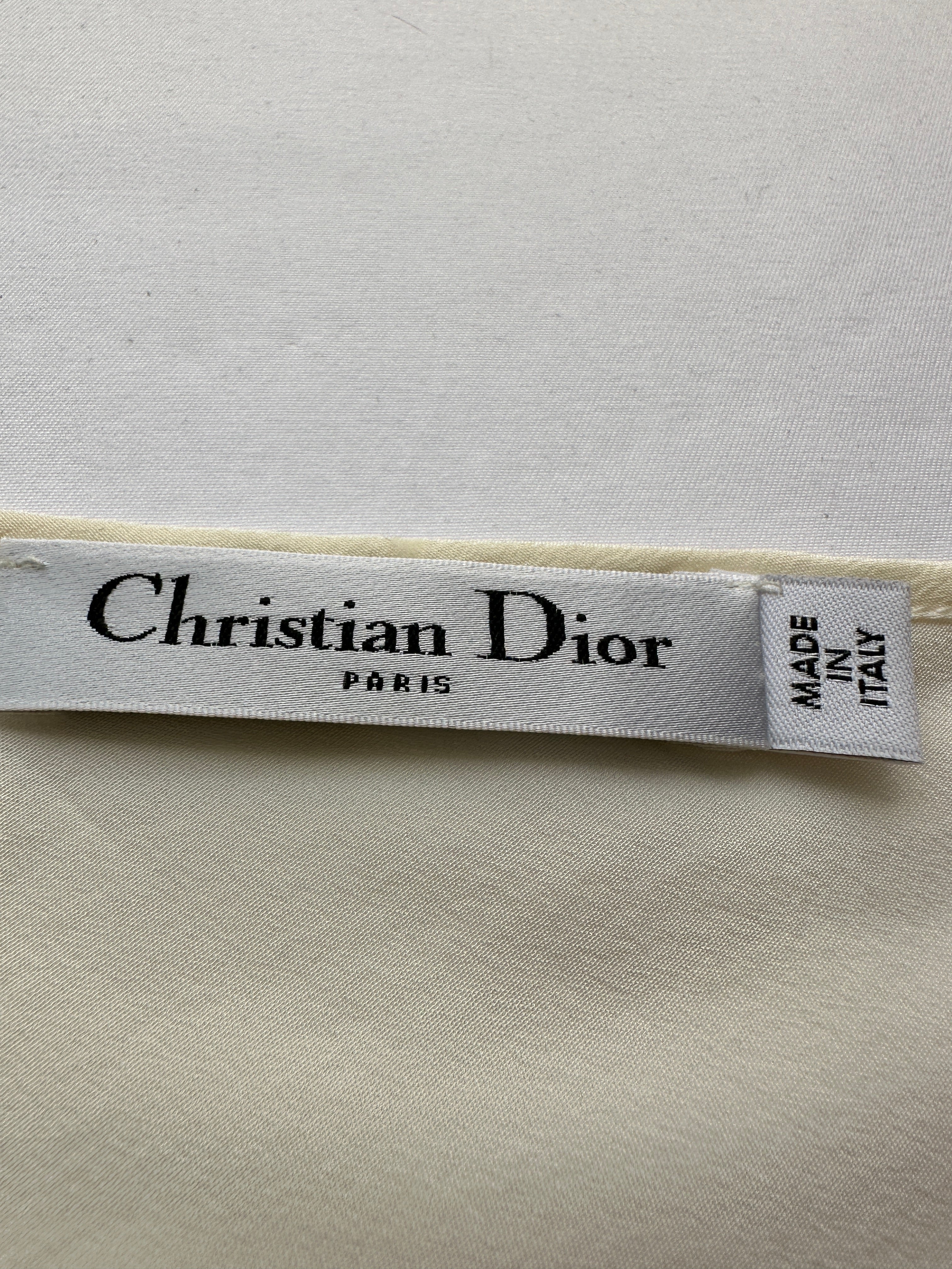 Dior white crochet top with lining - size 36