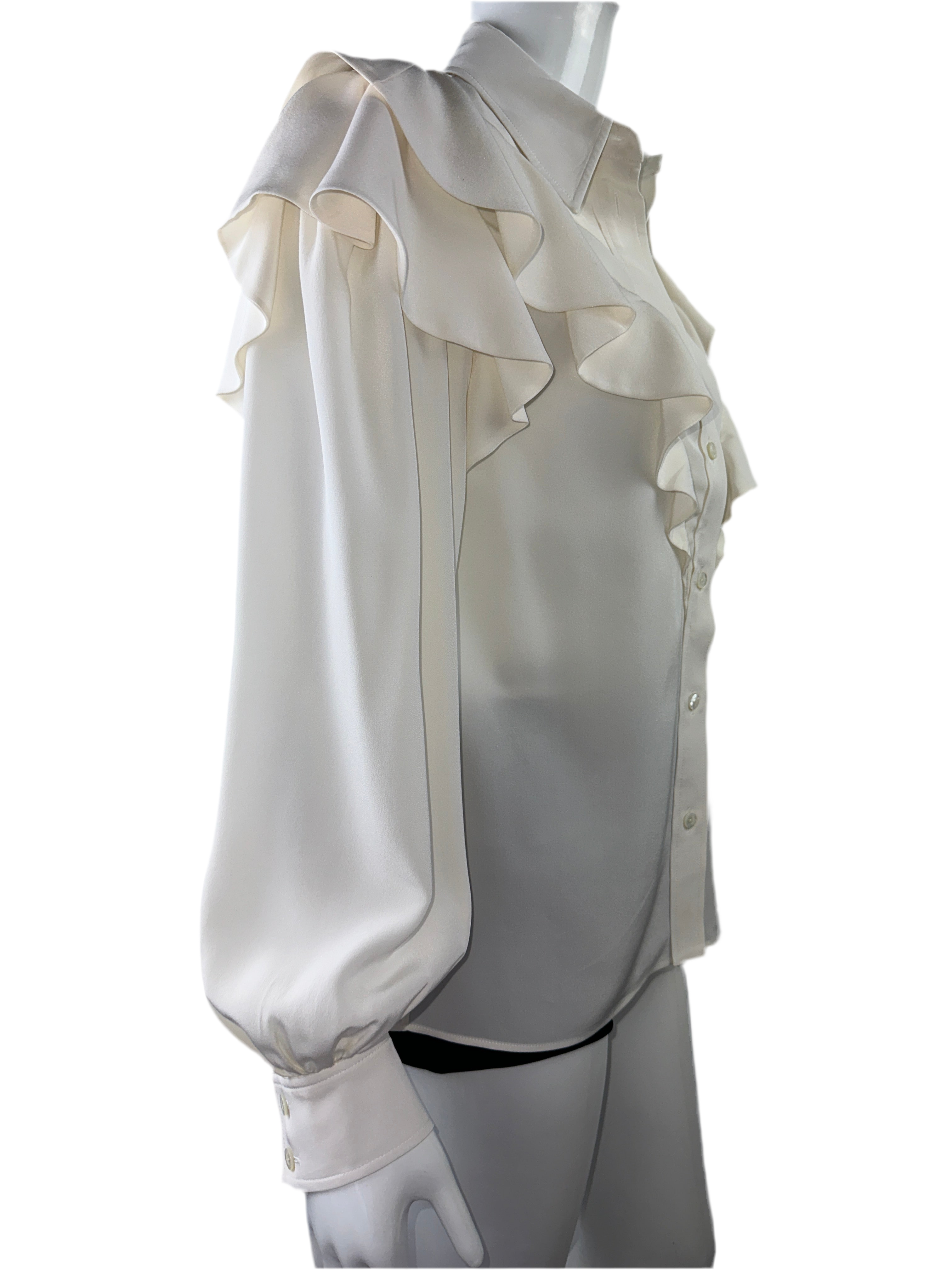 Louis Vuitton frilly white blouse - size 36