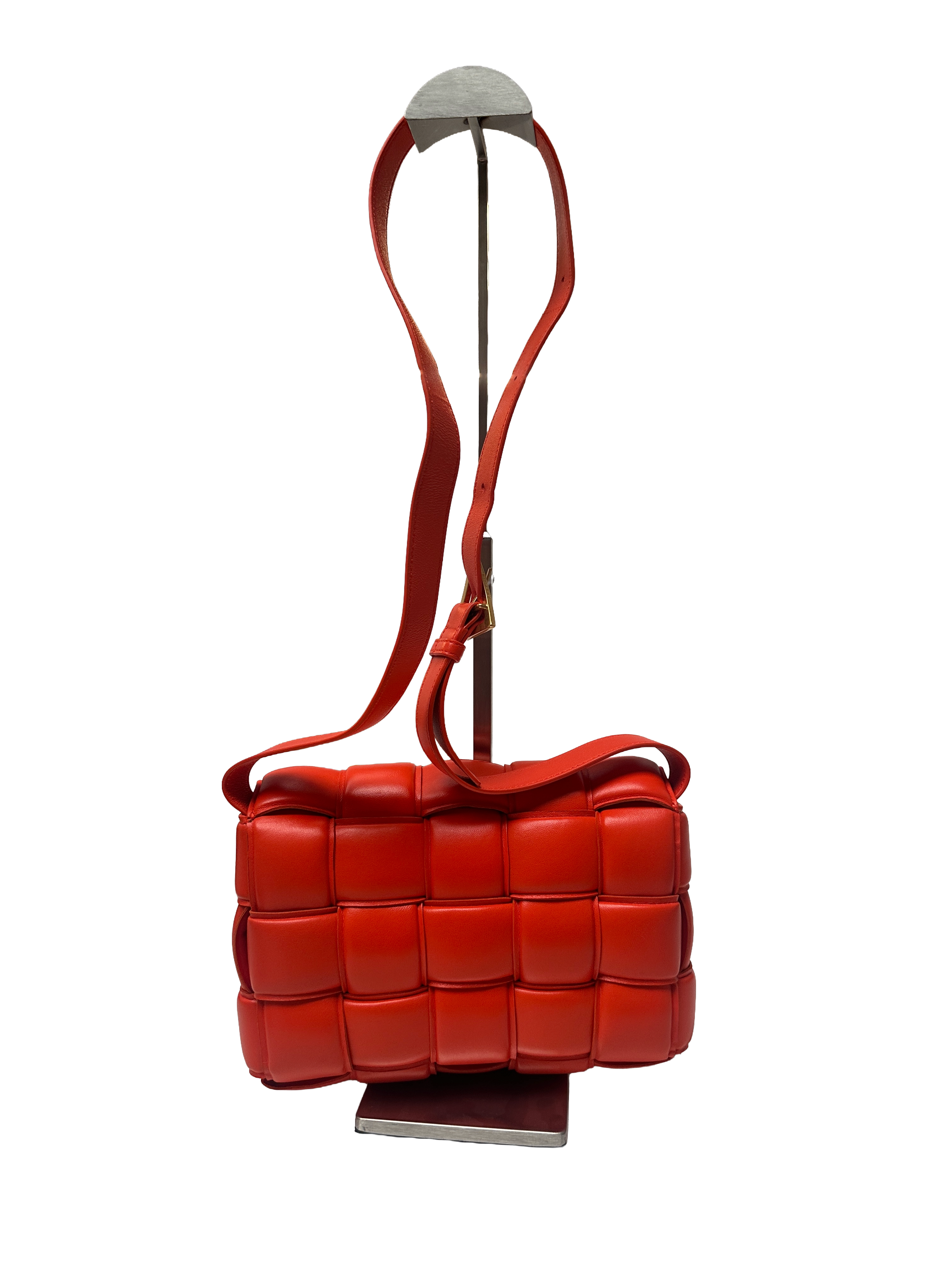 Bottega Veneta padded cassette bag orange leather