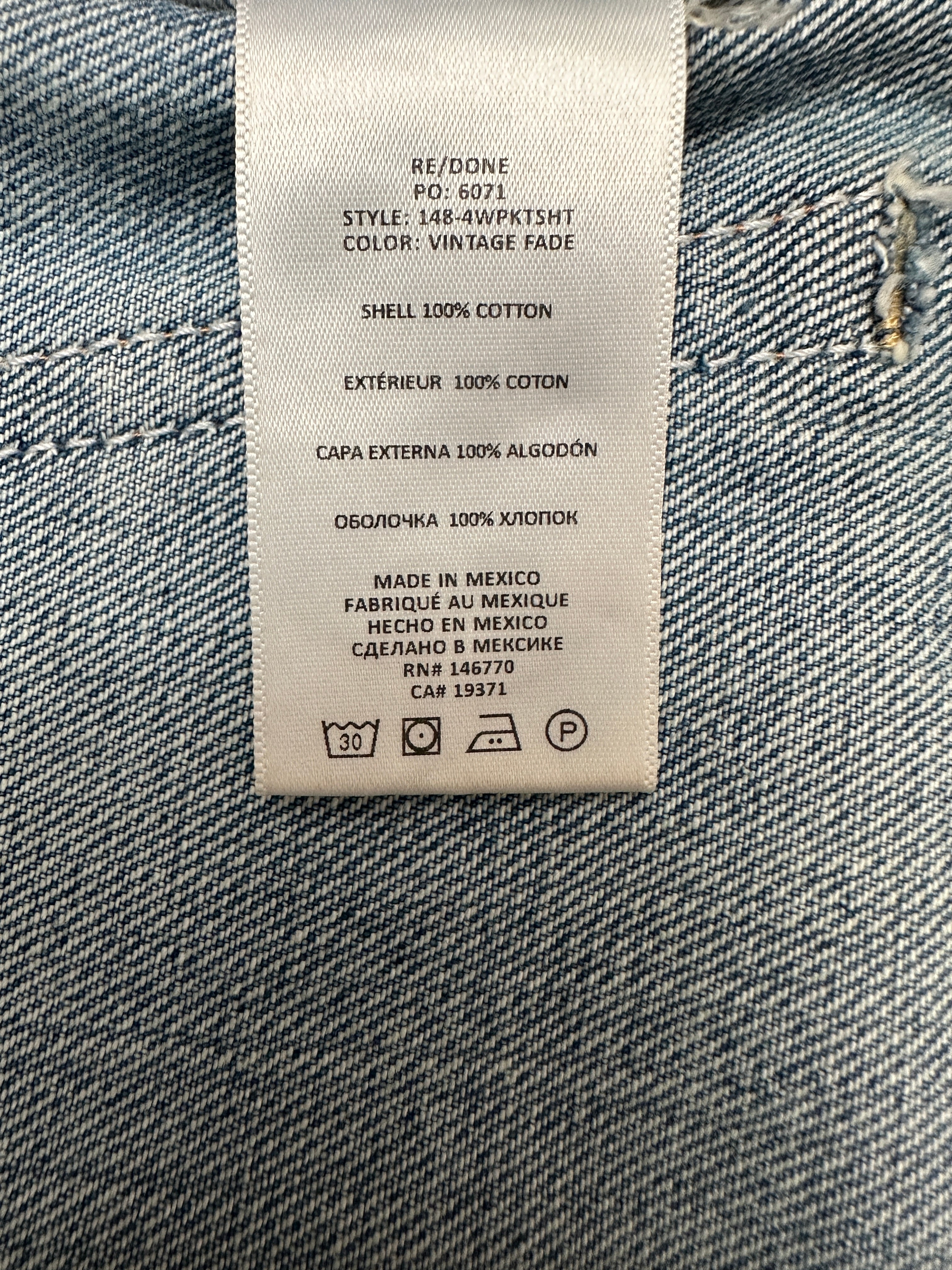 Re/Done hight rise denim short - size 27