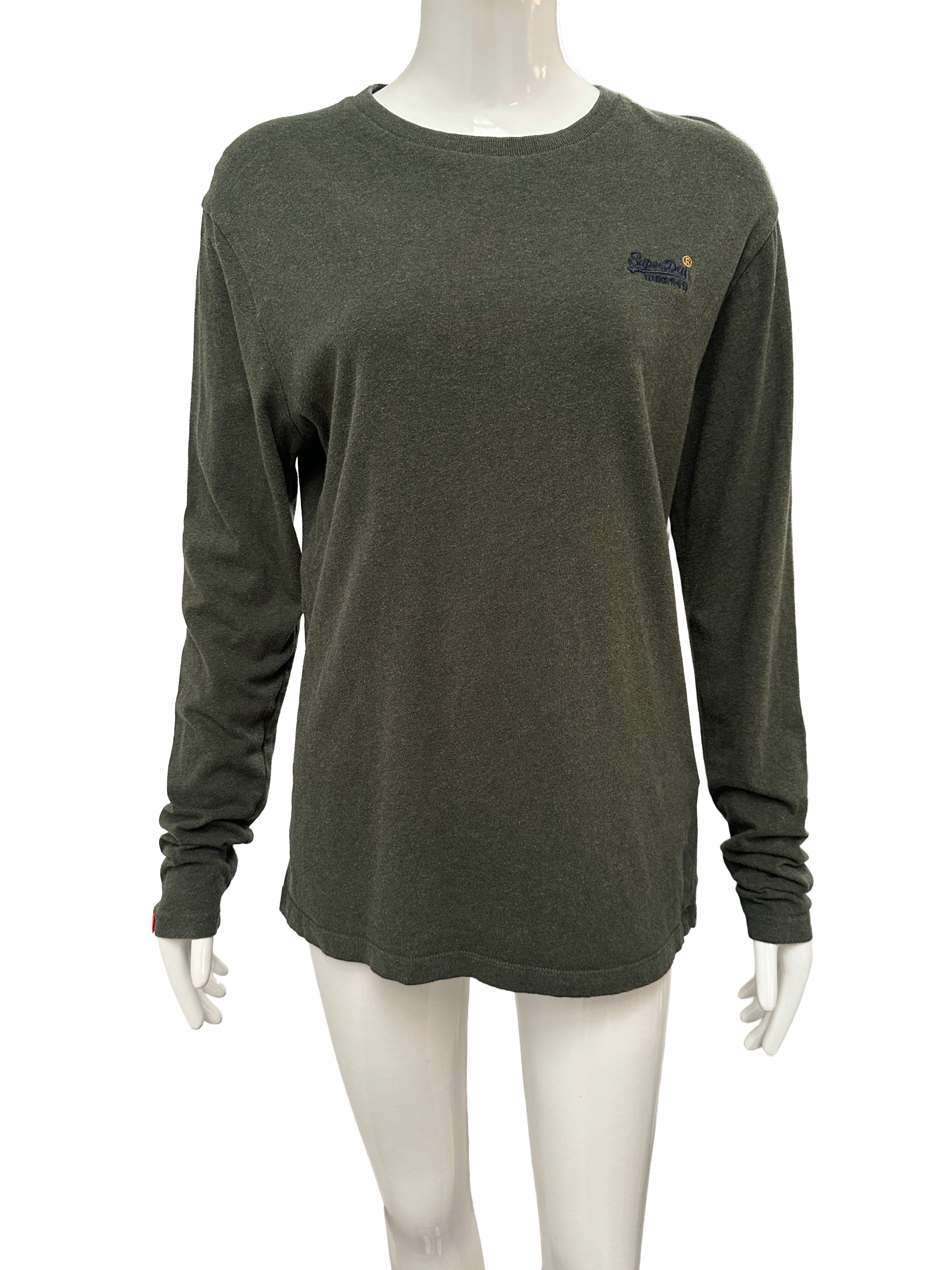 Superdry orange label khaki green long sleeves t-shirt - size M