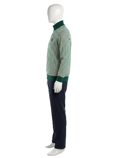 Fred Perry green stiped zip sweatshirt - size XL