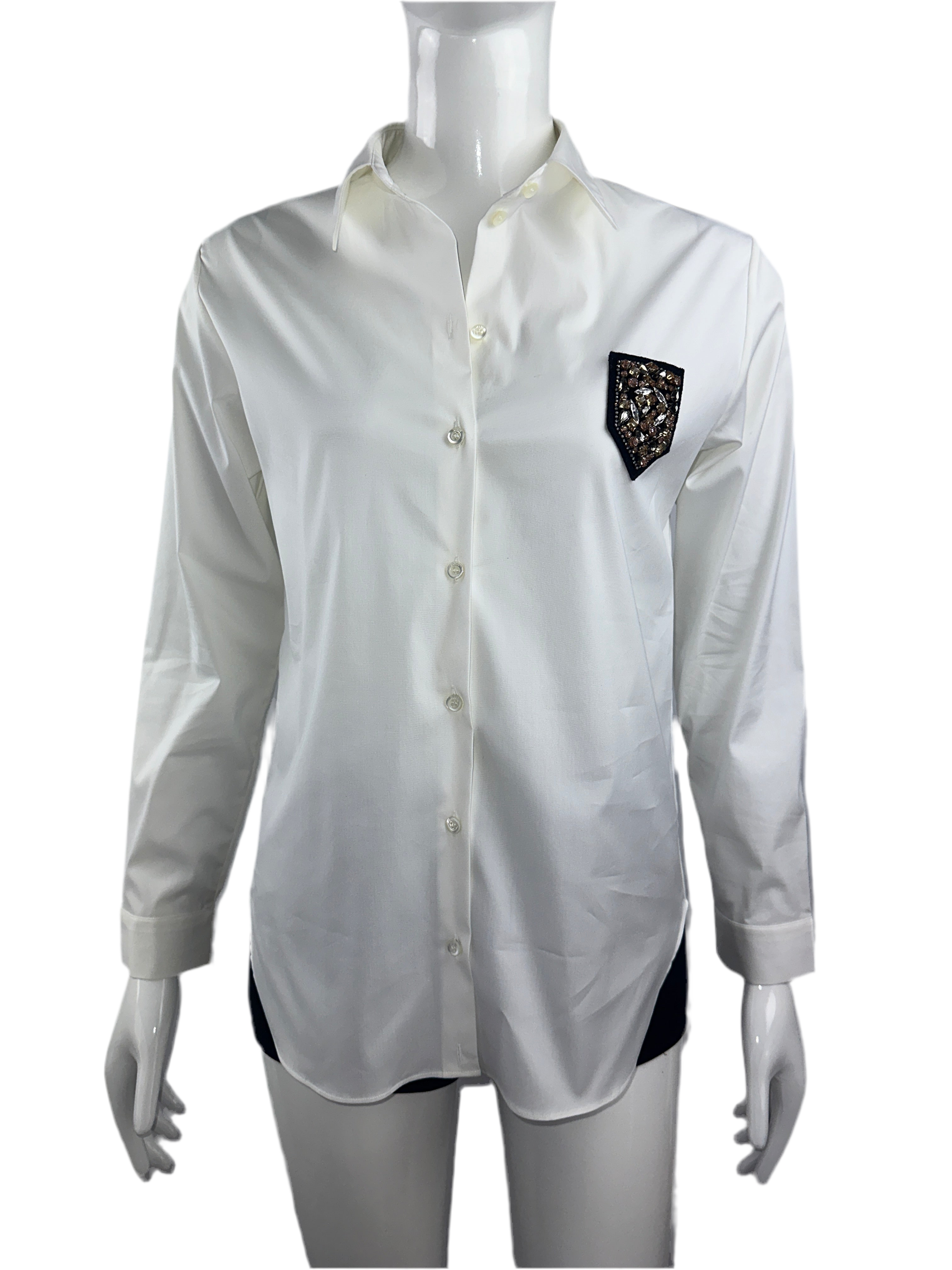 Dior white shirt with stone shields - size 36