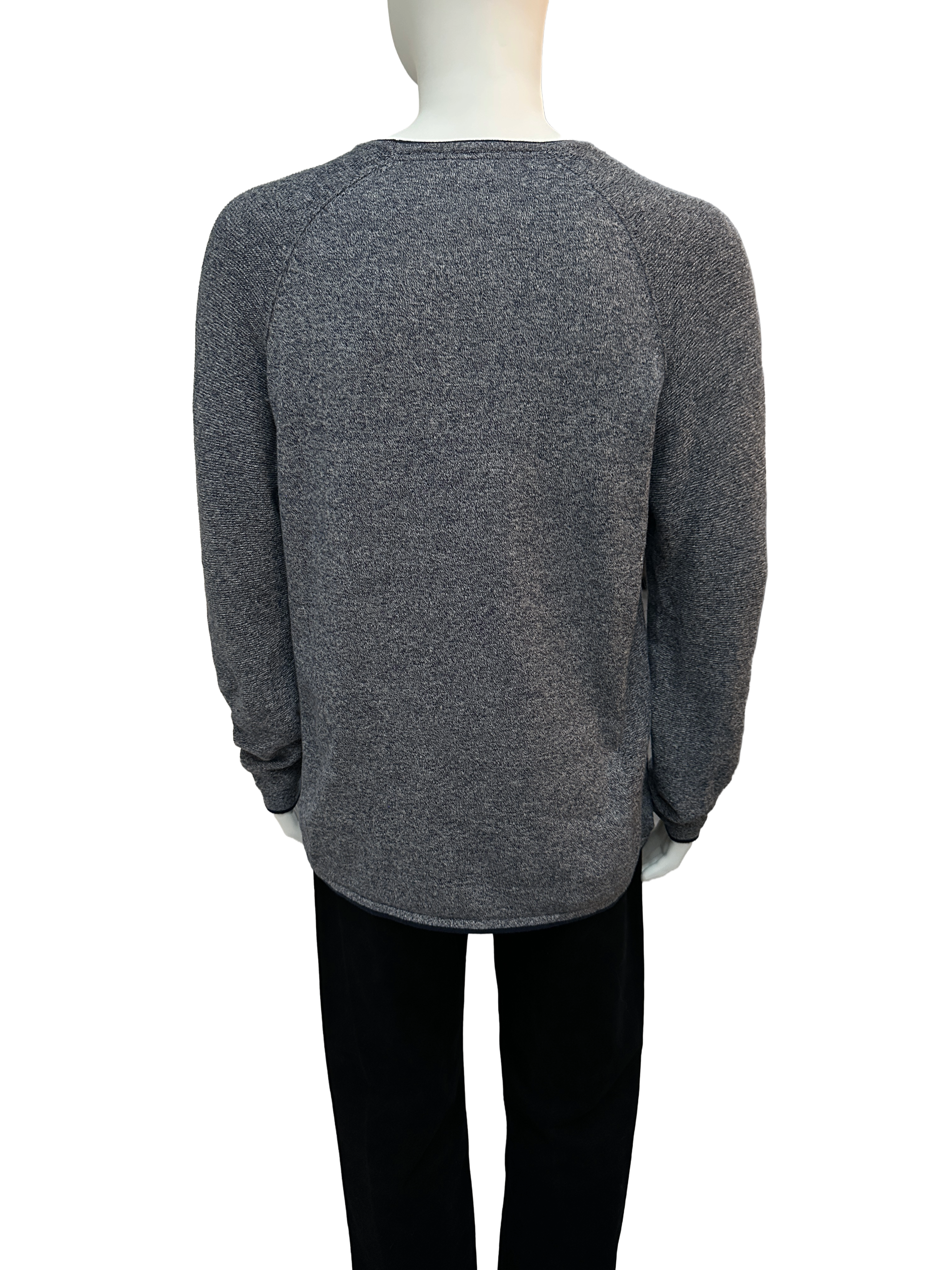 Diesel grey textured cotton knit sweater - size XL